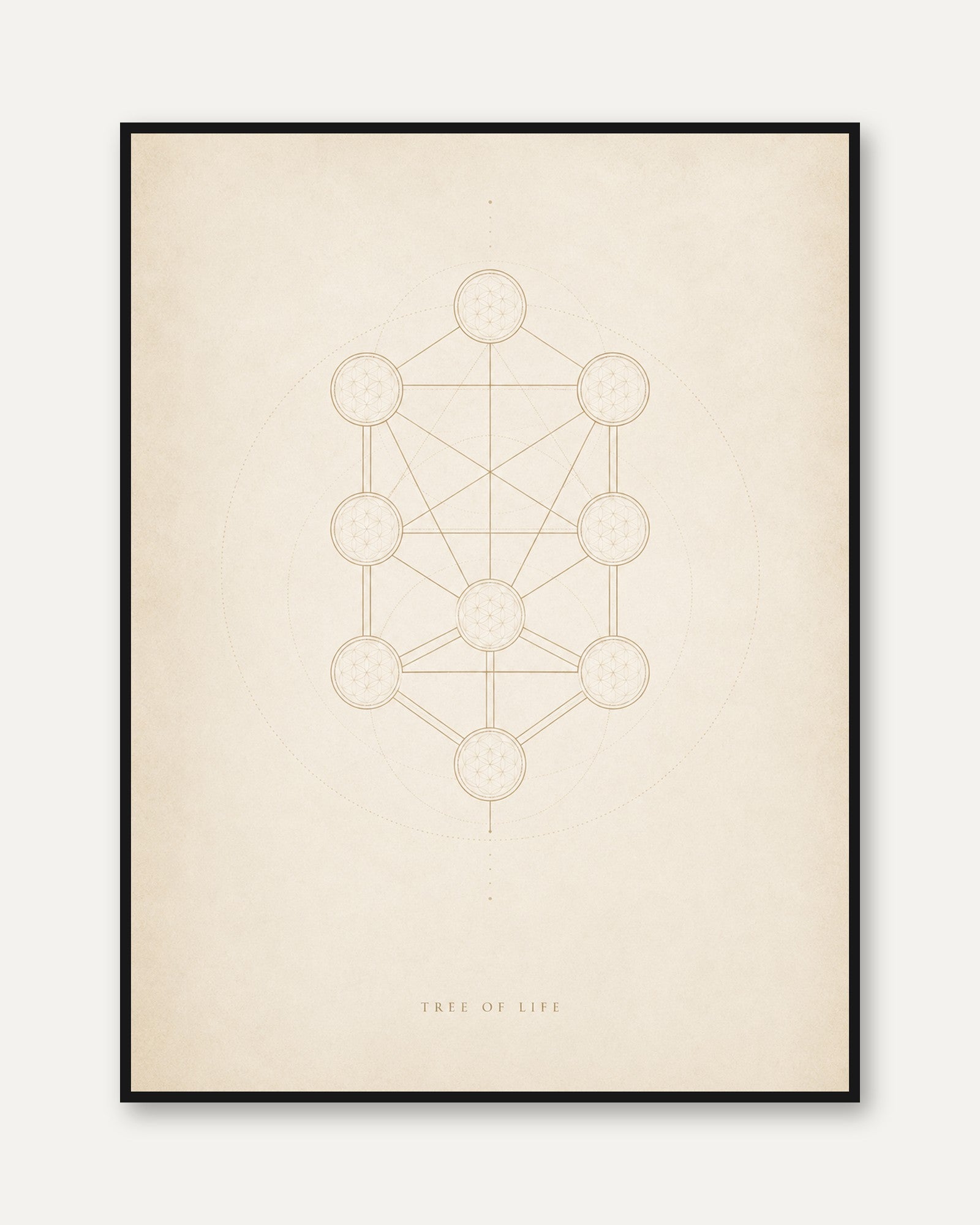 Sacred Geometry Print: Tree of Life Diagram - framed