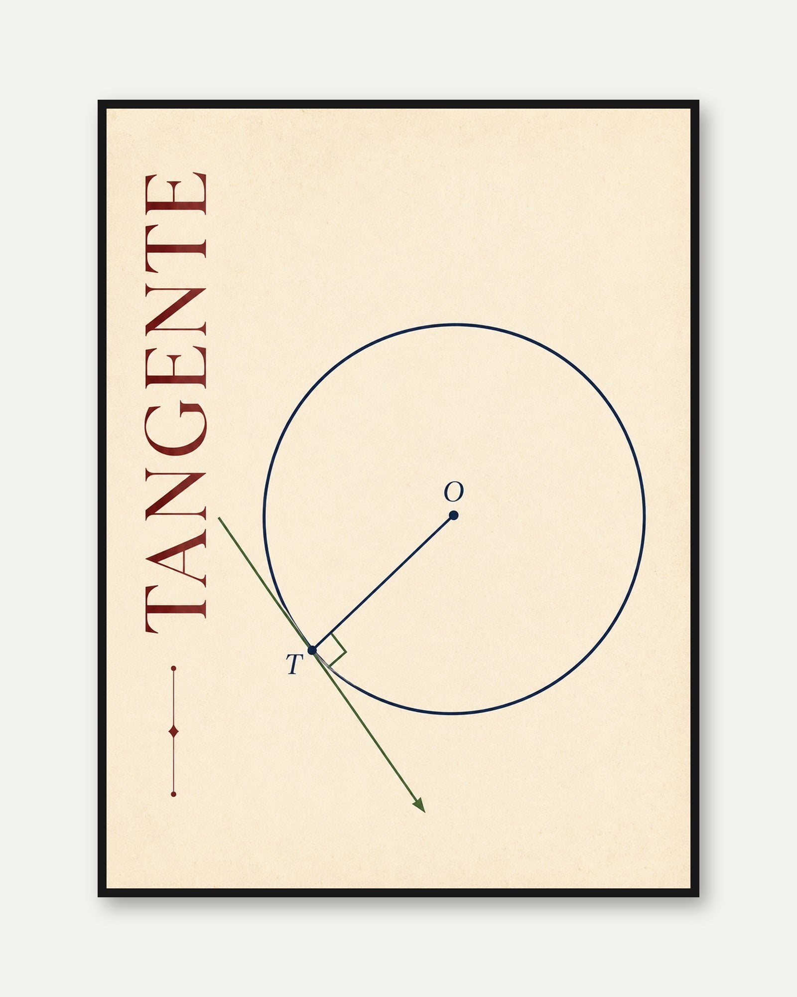 Math Wall Art – Geometry Tangent Print - framed