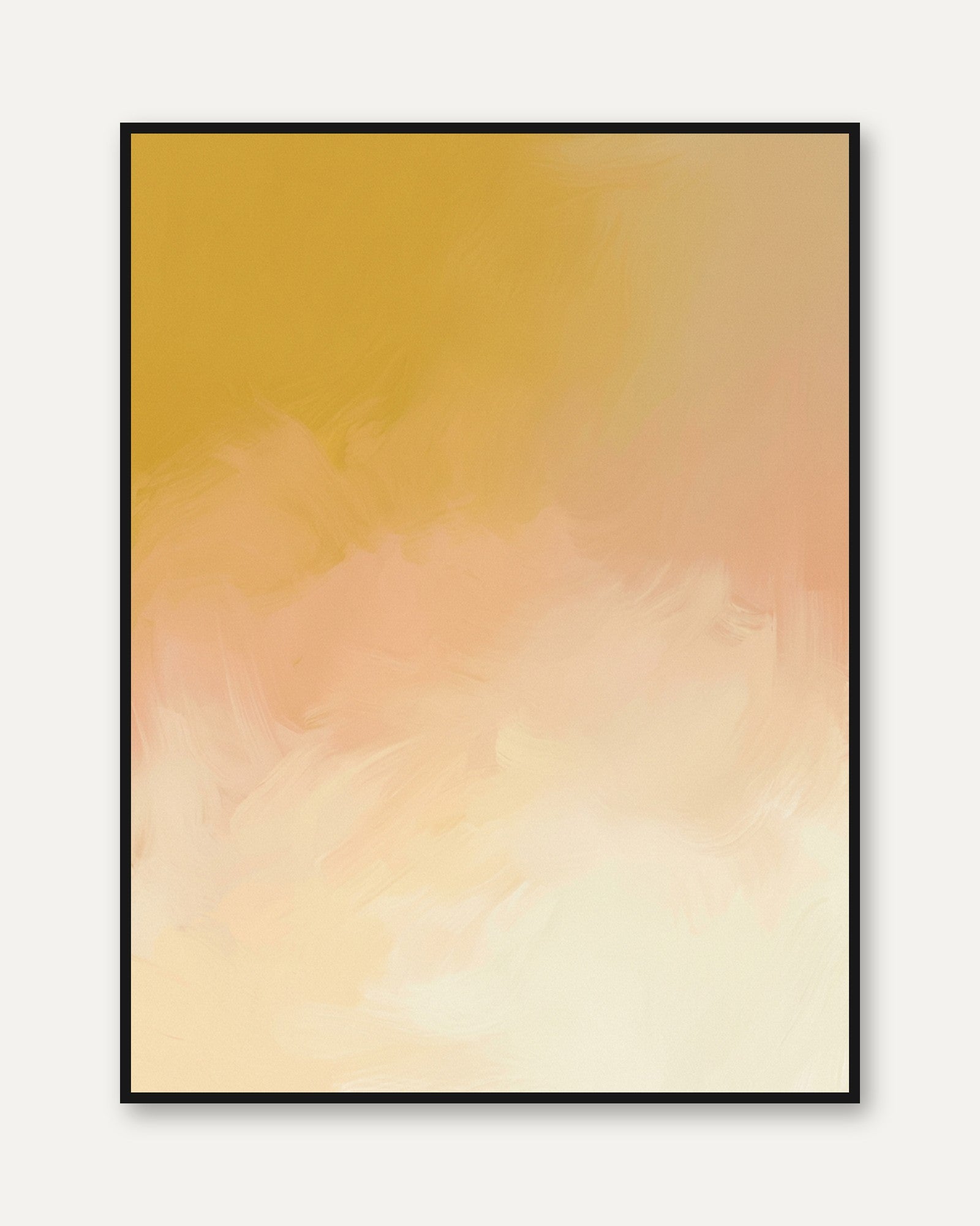 Abstract Sunset Gradient Print — Soft Pastel Ombre - framed