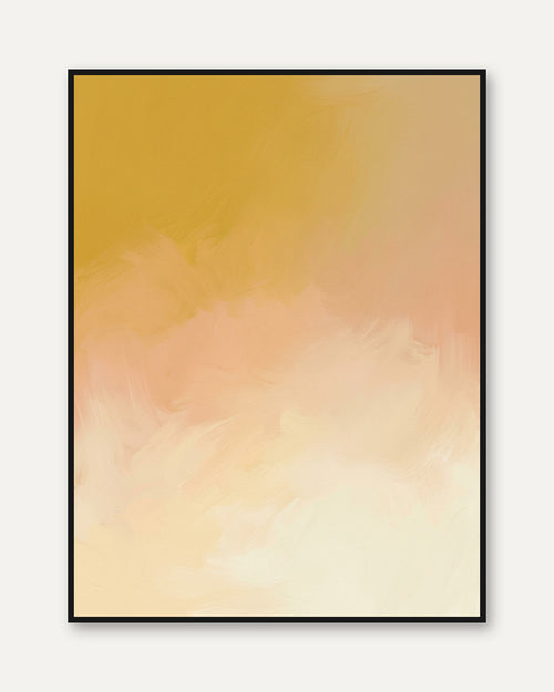 Abstract Sunset Gradient Print — Soft Pastel Ombre - framed