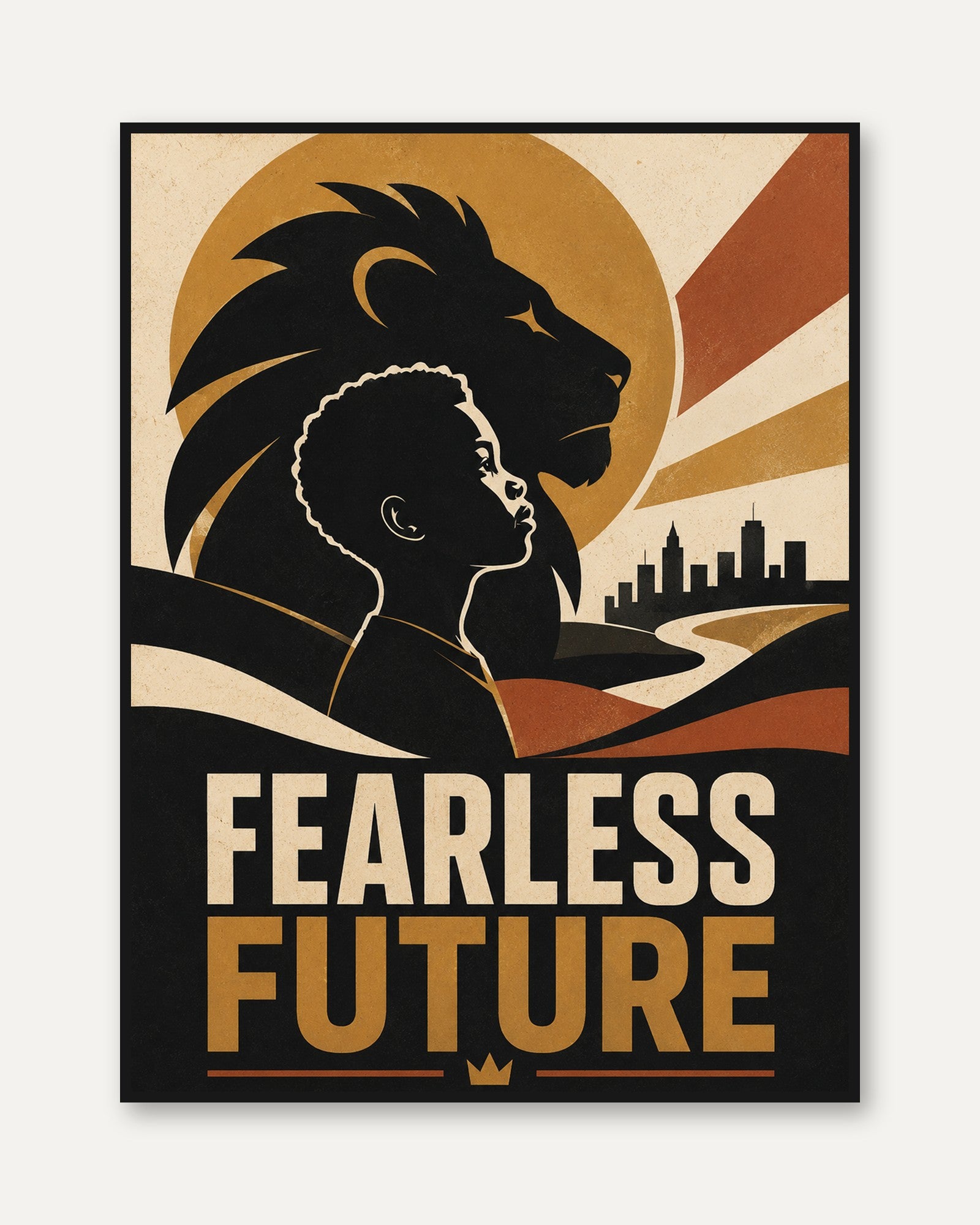 Black Boy Wall Art – Motivational Print - framed