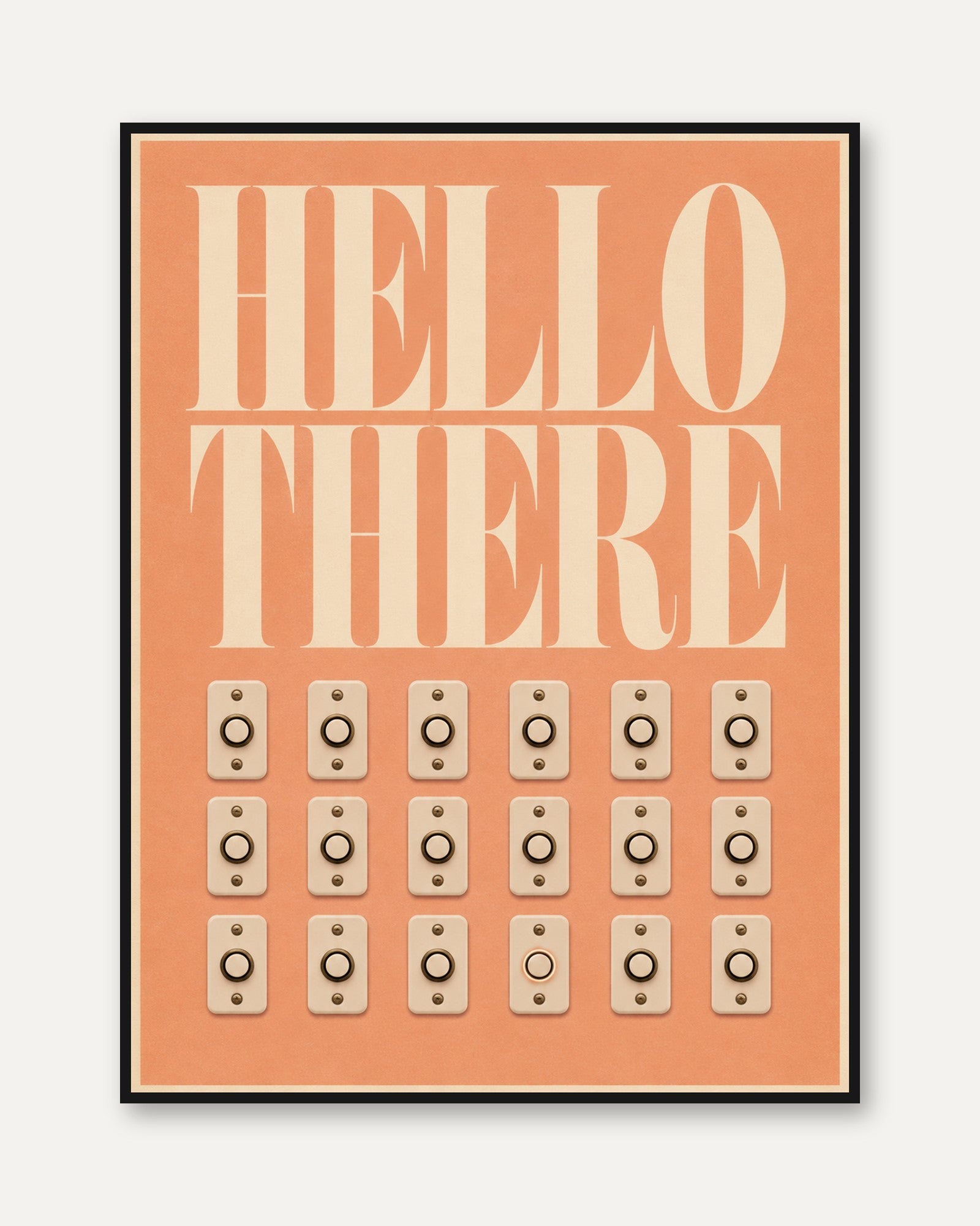 Retro Doorbell Print: Vintage Mid-Century Intercom Art - framed