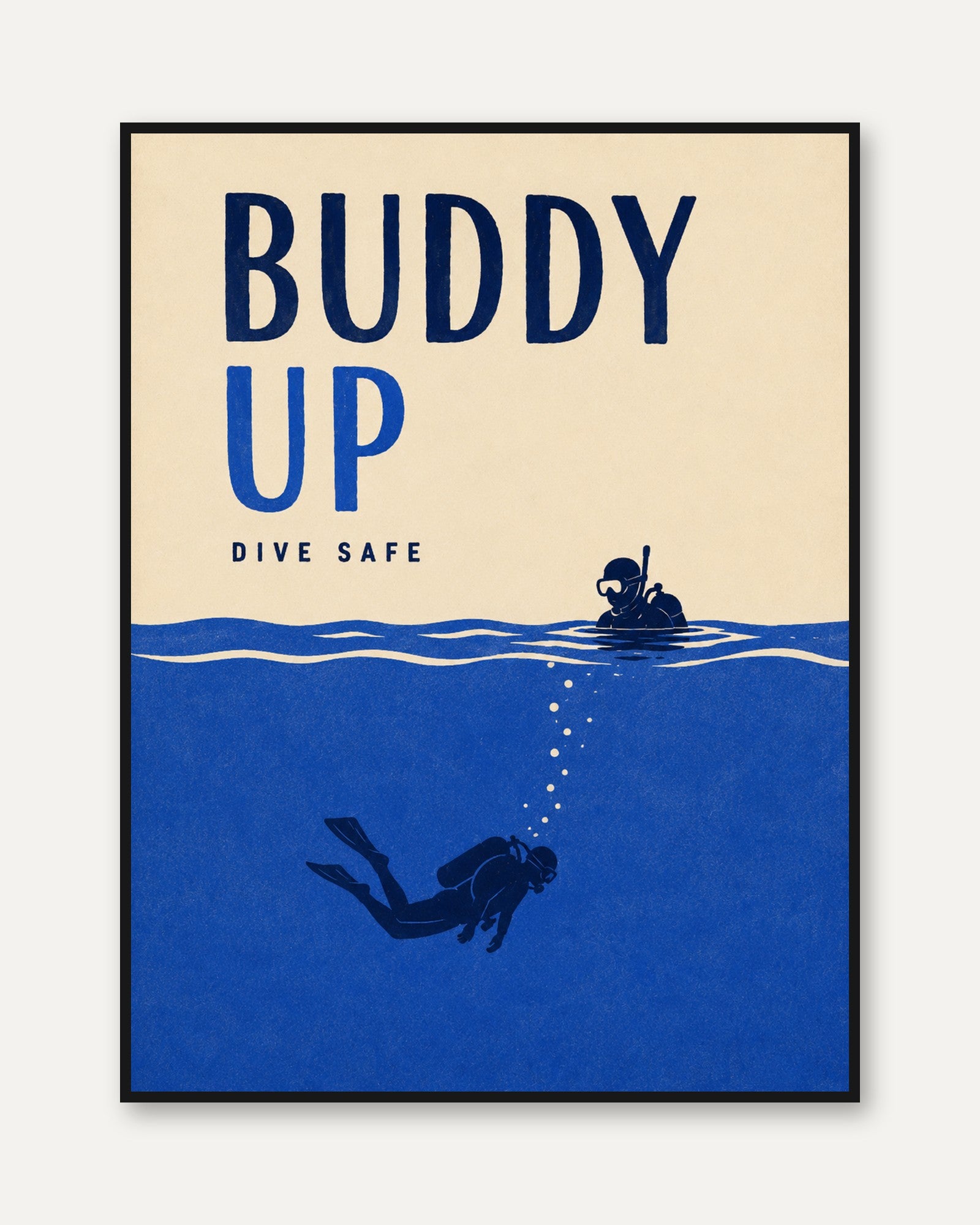 Dive Safety Poster – Buddy Up Print - framed