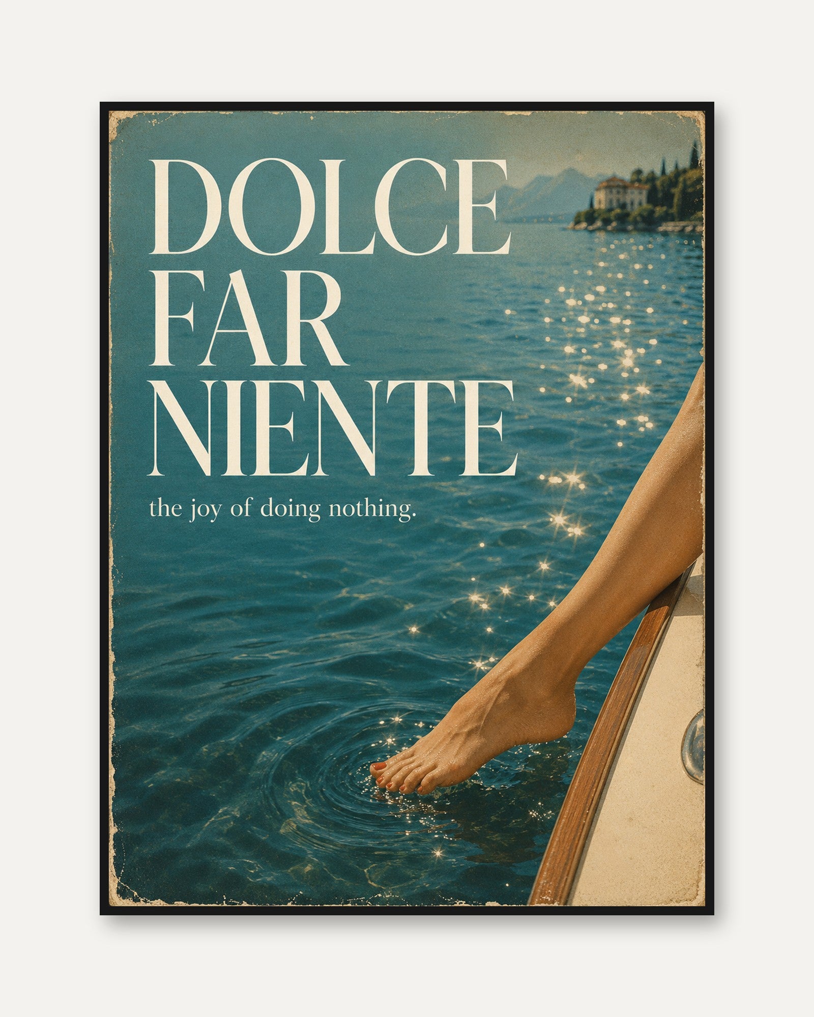 Italian Summer Wall Art – Lake Print - framed