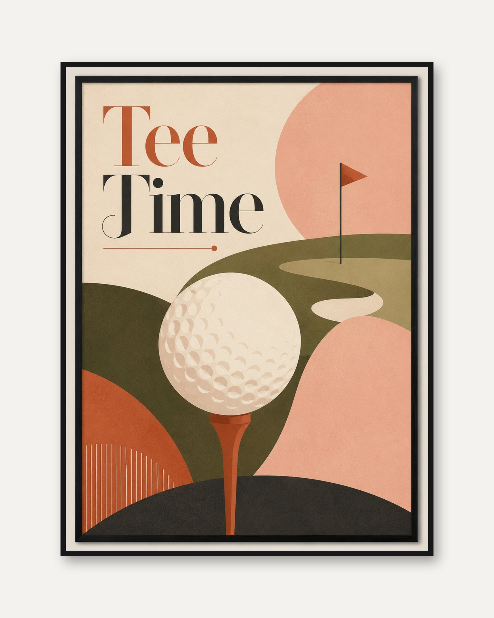 Retro Golf Art Print - framed