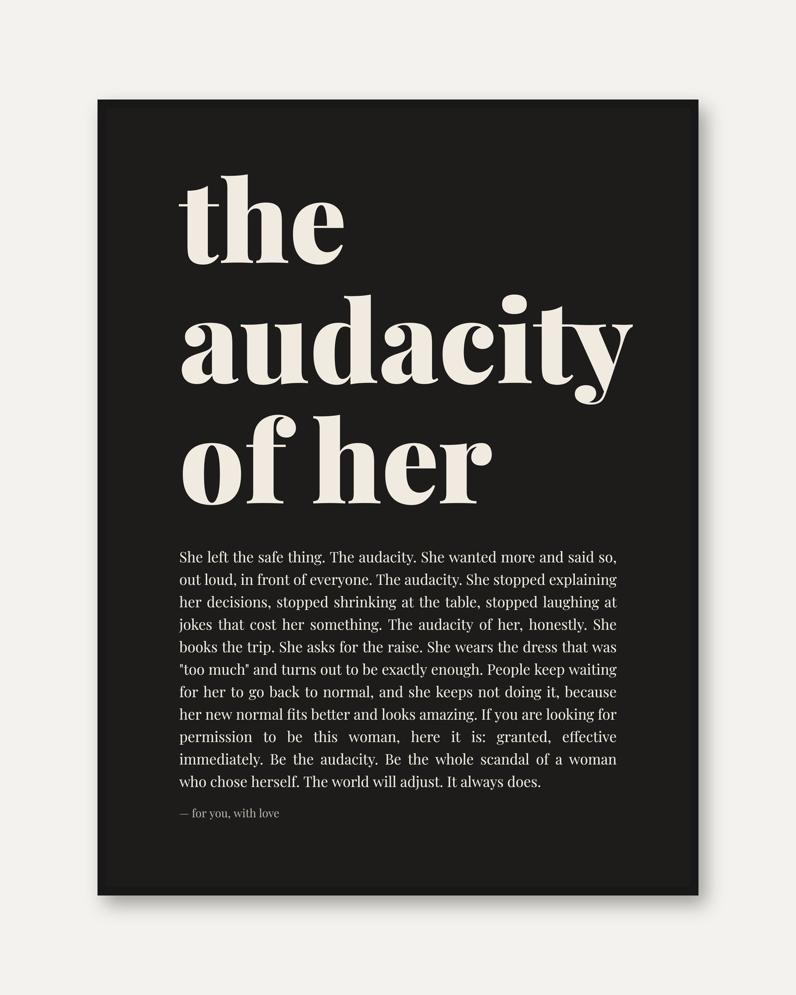 Audacity of Her Print – Feminist Wall Art - framed