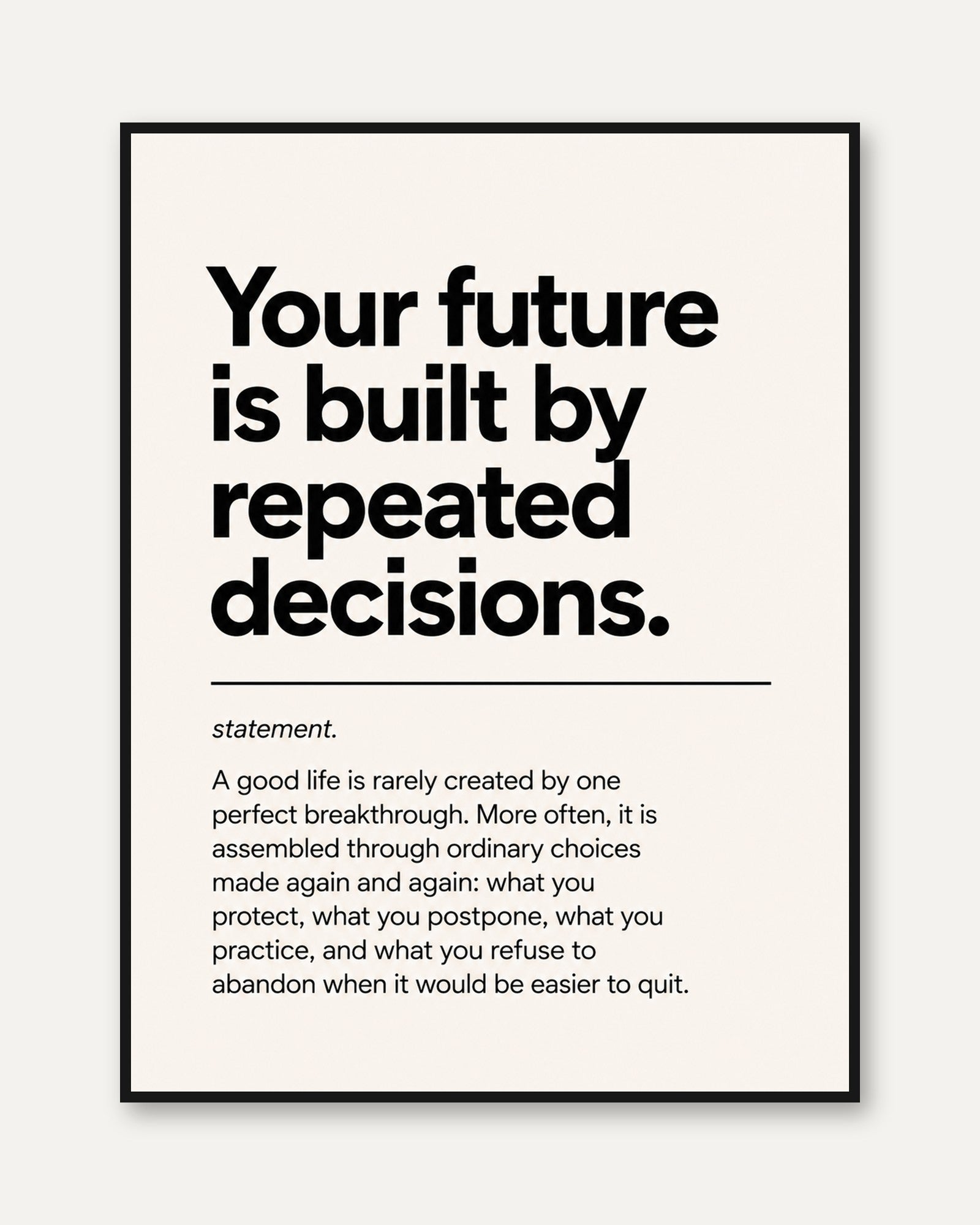 Inspirational Quote Print - framed