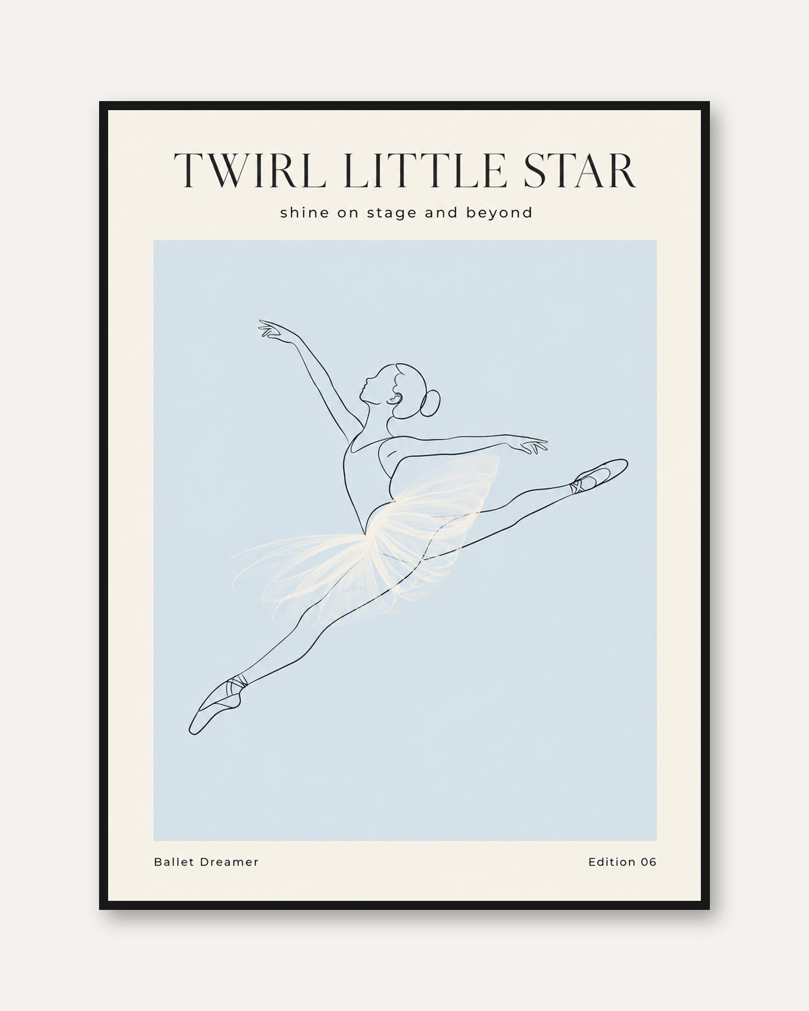 Ballet Dancer Line Art Print - framed