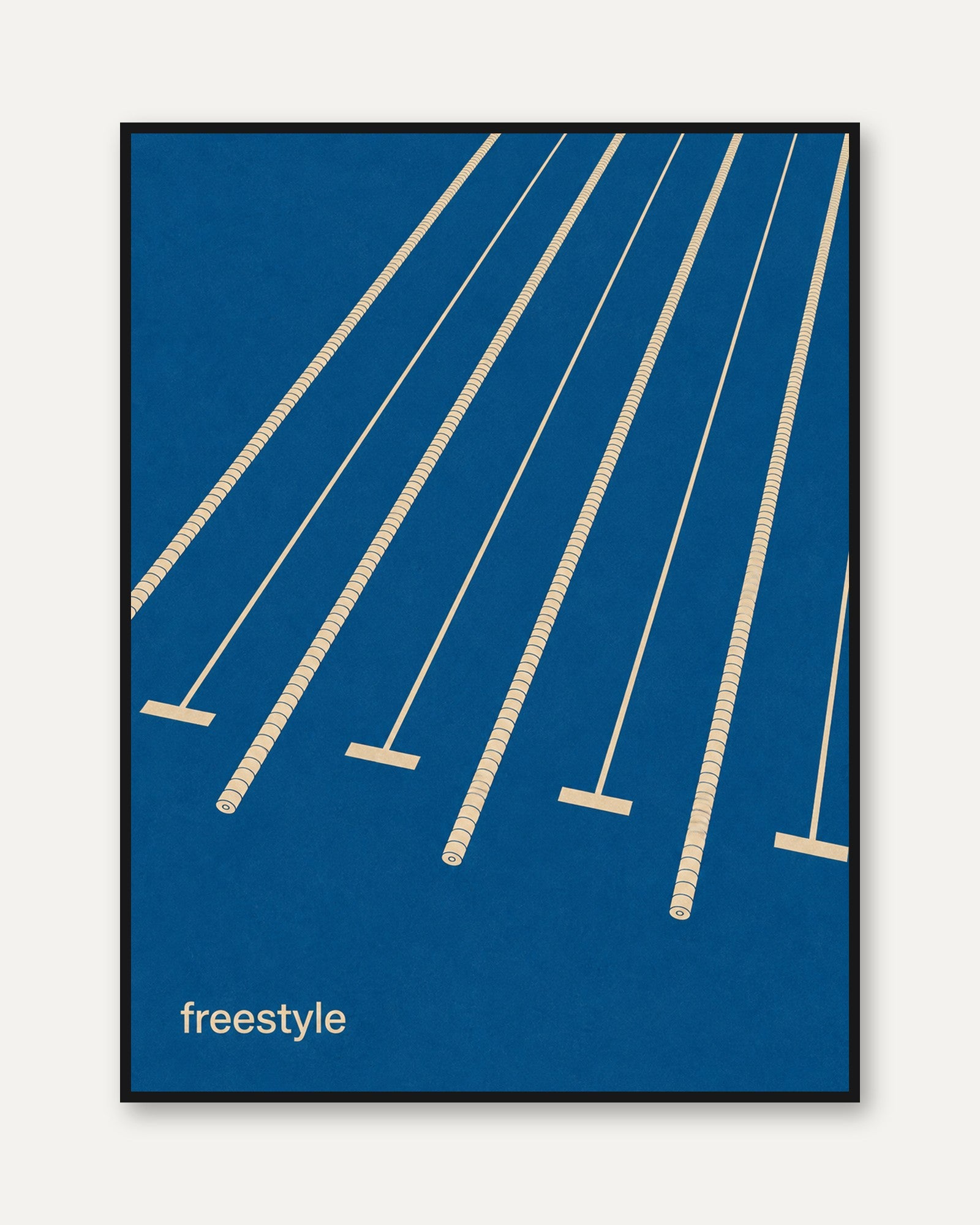 Swimming Pool Wall Art – Minimalist Sports Print - framed