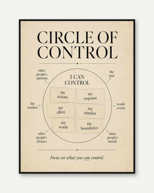 Circle of Control Poster – Mindfulness Wall Art - framed
