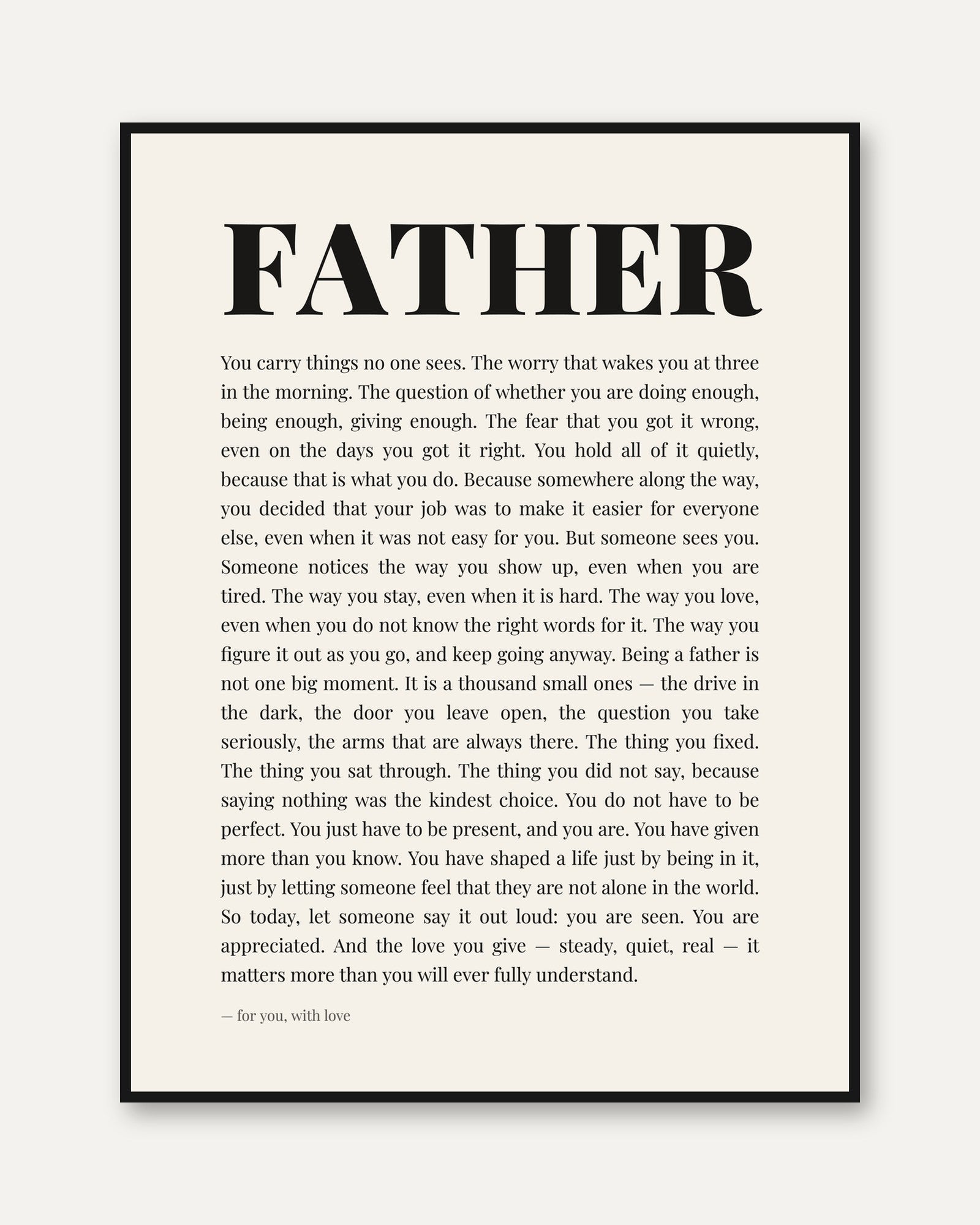 Father's Day Gift – Father Print - framed