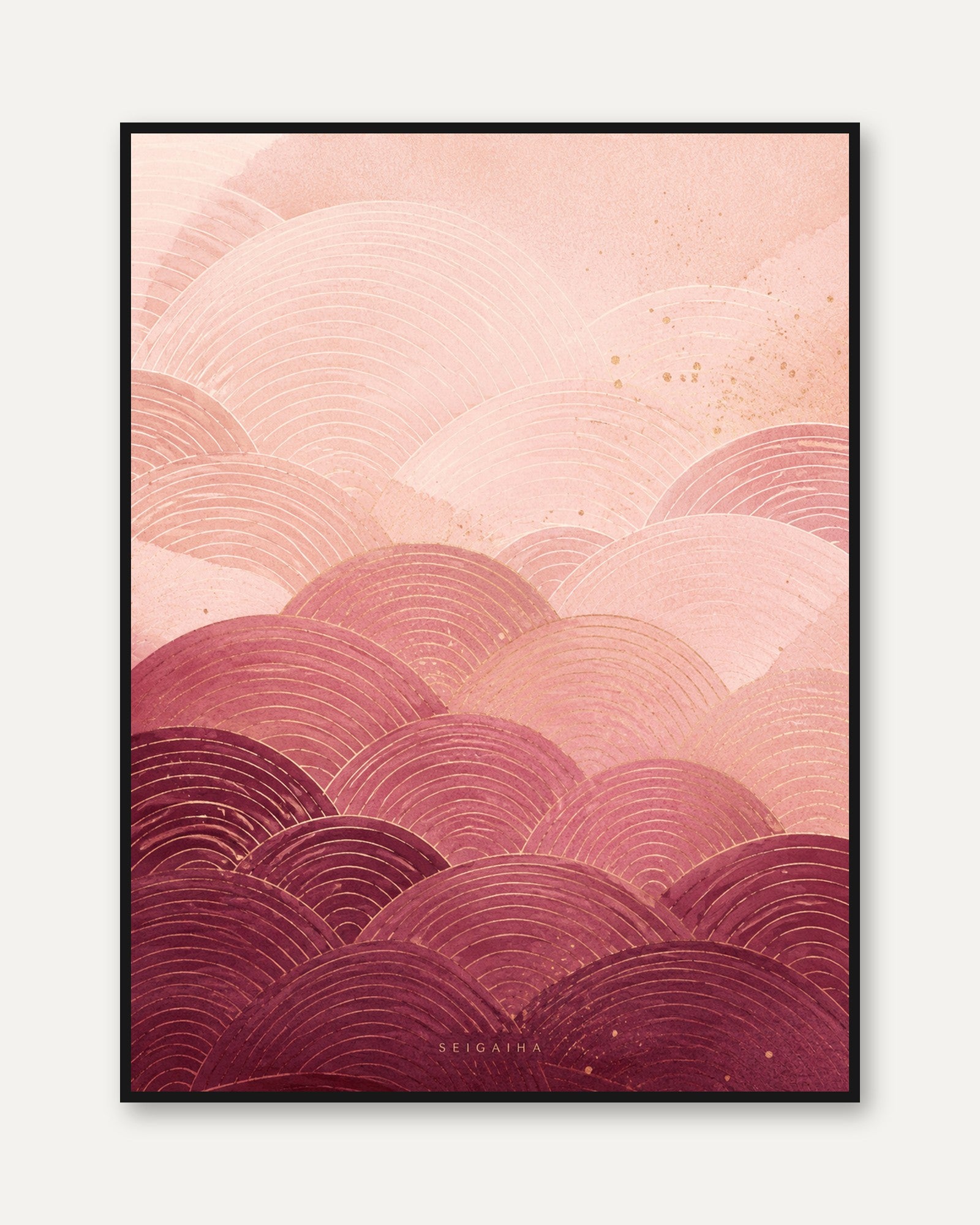 Japanese Wave Art Print - framed