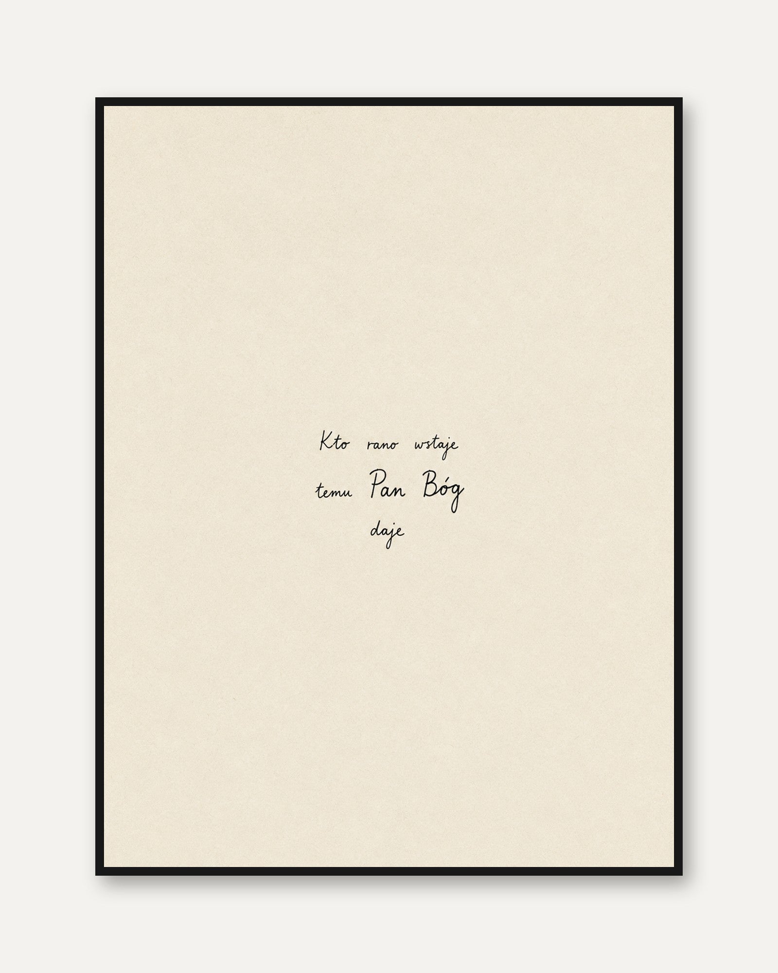 Polish Prayer Typography Print: Minimalist Beige Wall Art - framed