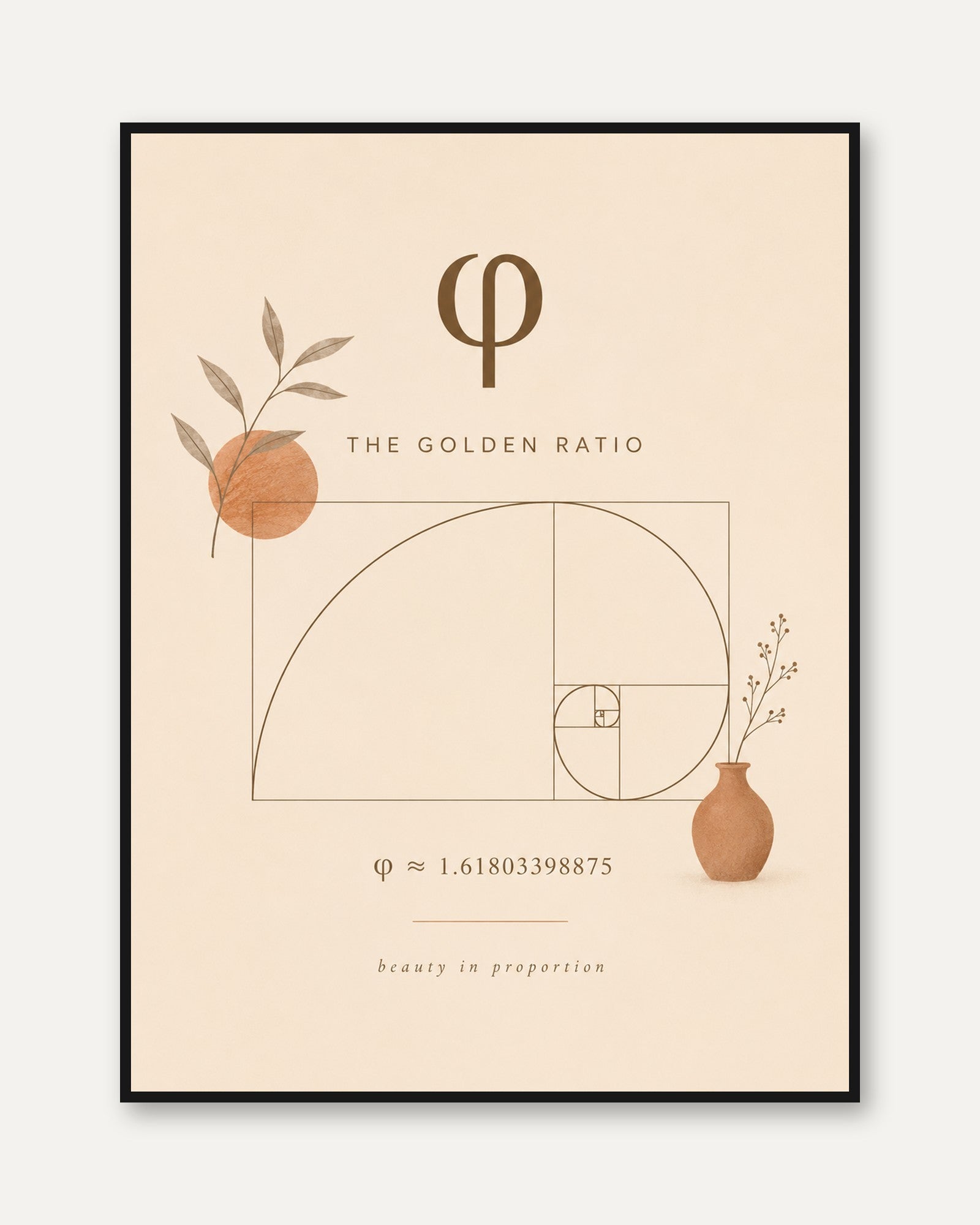 Golden Ratio Poster – Math Wall Art - framed