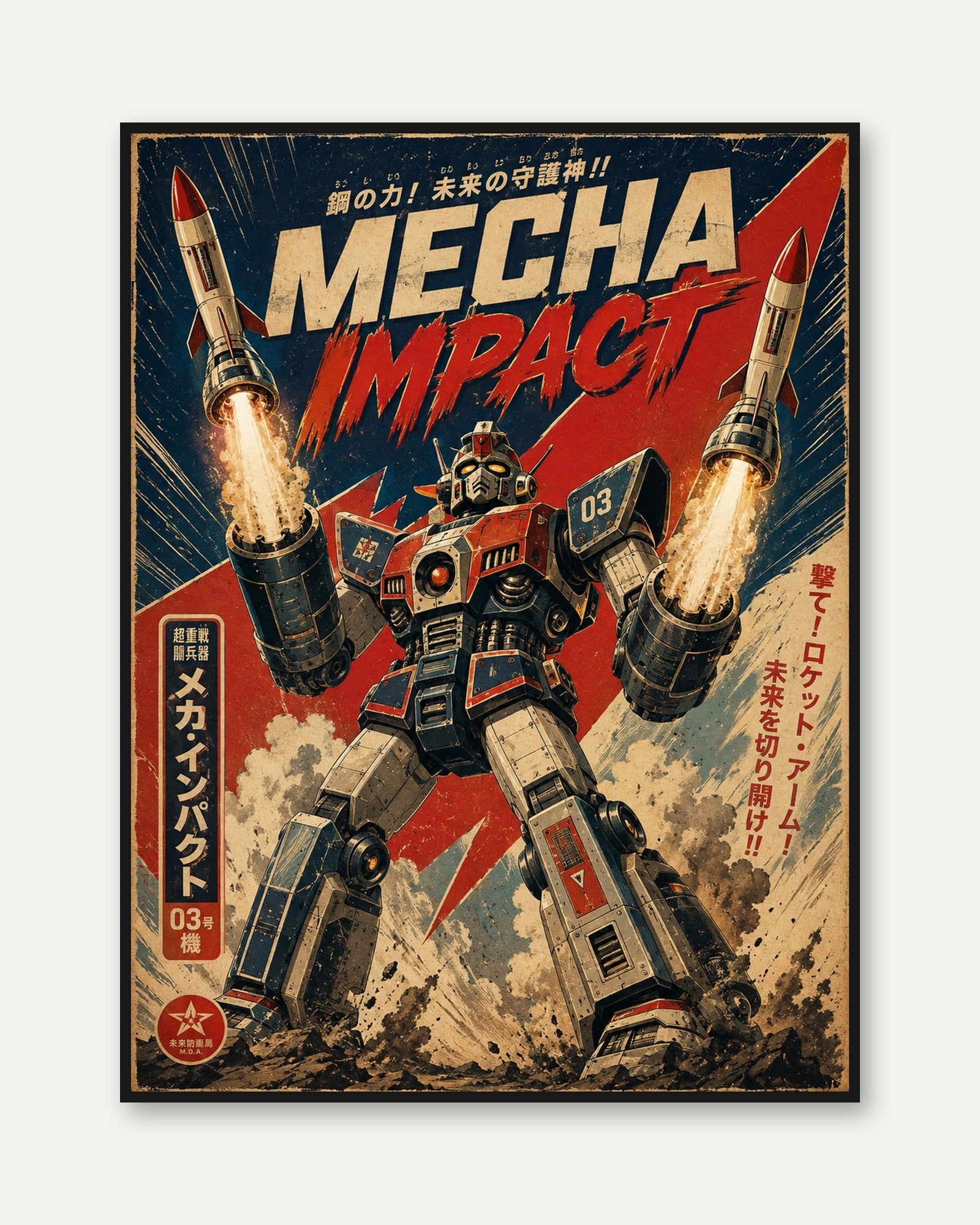 Retro Robot Poster - framed