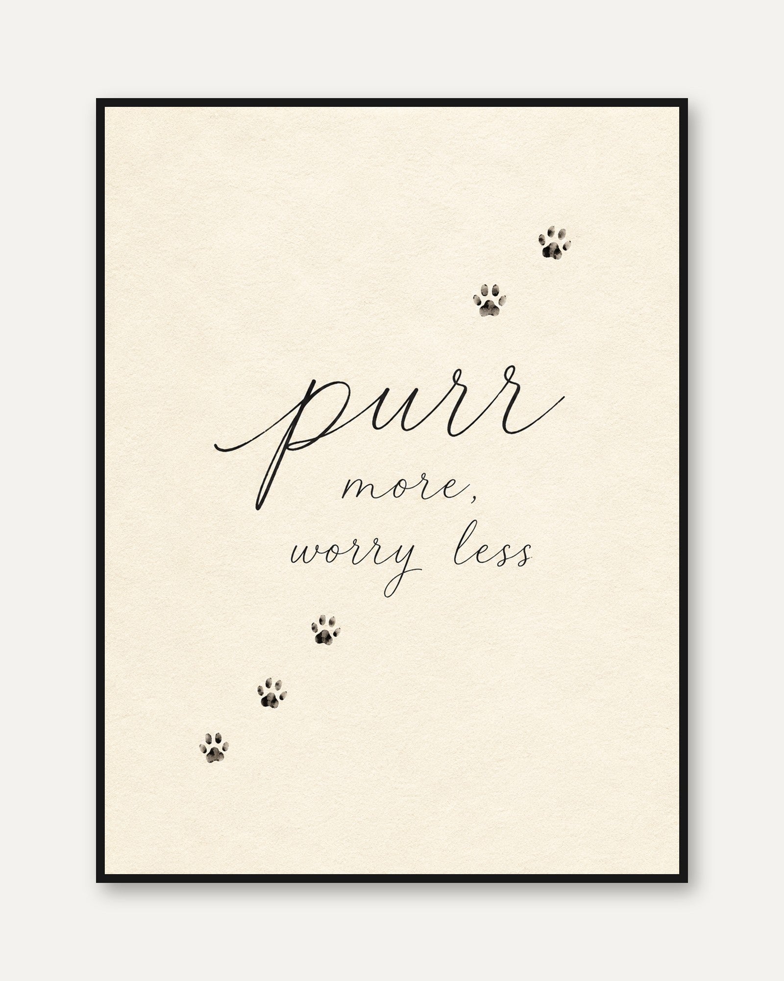 Cat Paw Print Wall Art - framed