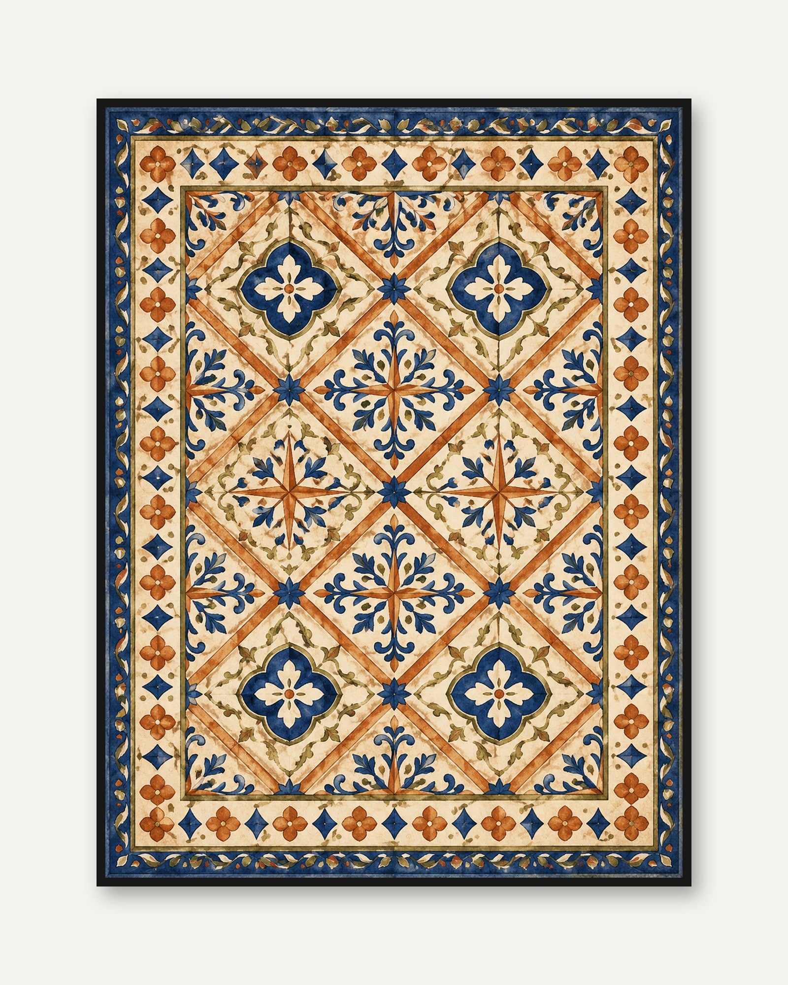 Moroccan Tile Wall Art - framed