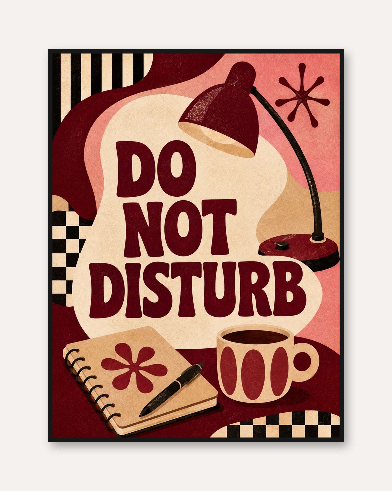 Mid-Century Wall Art: Do Not Disturb – Desk Lamp - framed