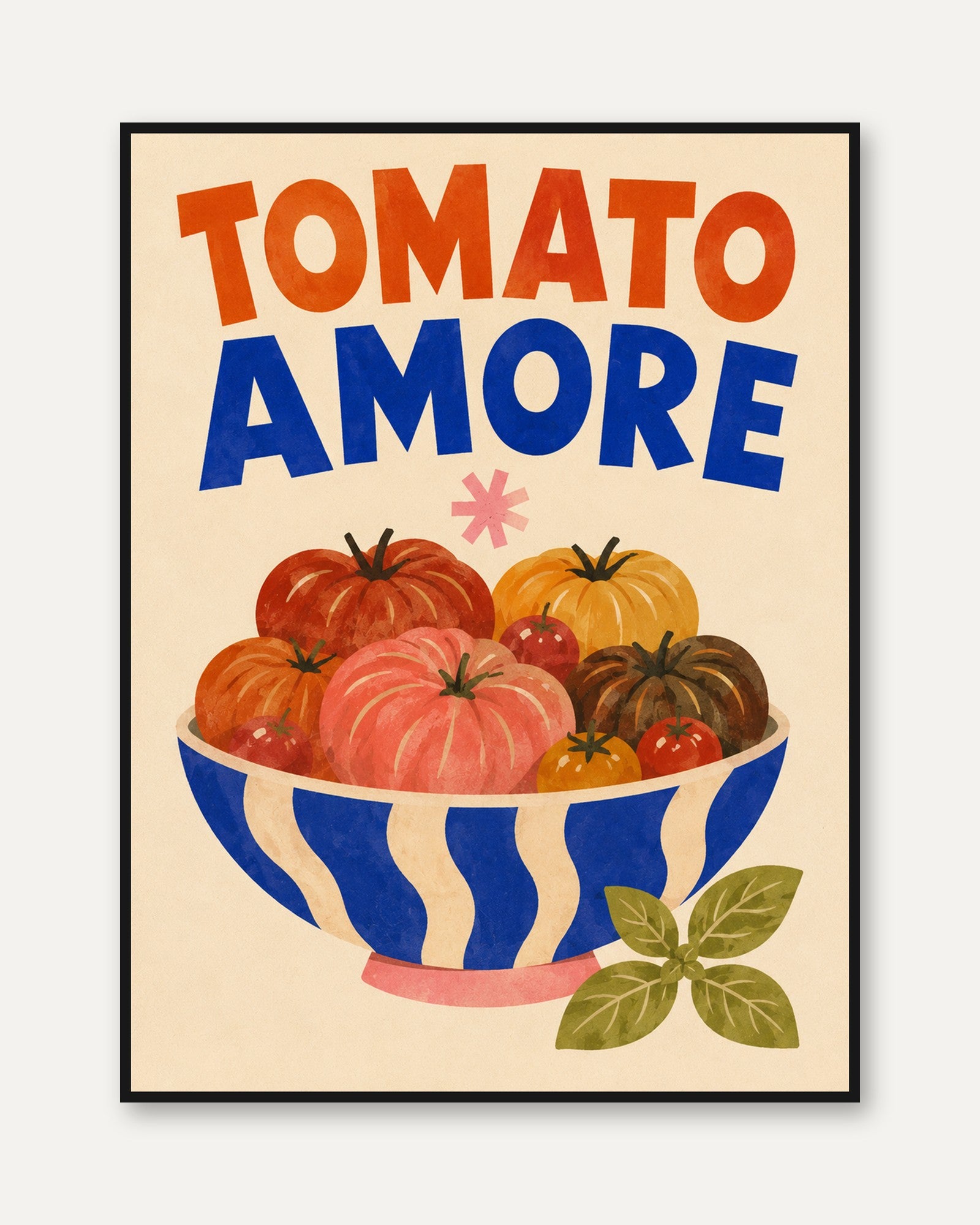 Kitchen Wall Art – Tomato Print - framed