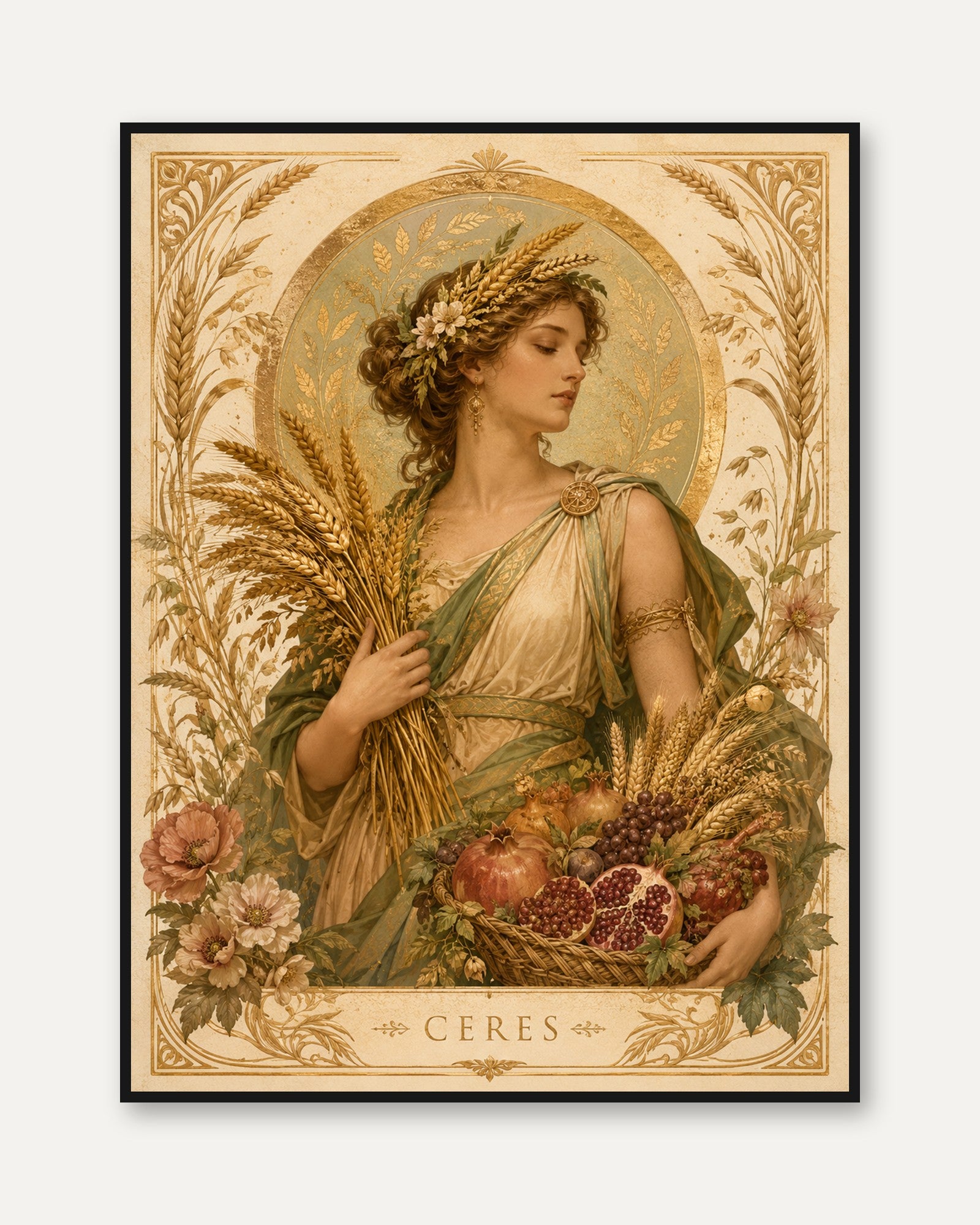 Art Nouveau Woman Print - framed