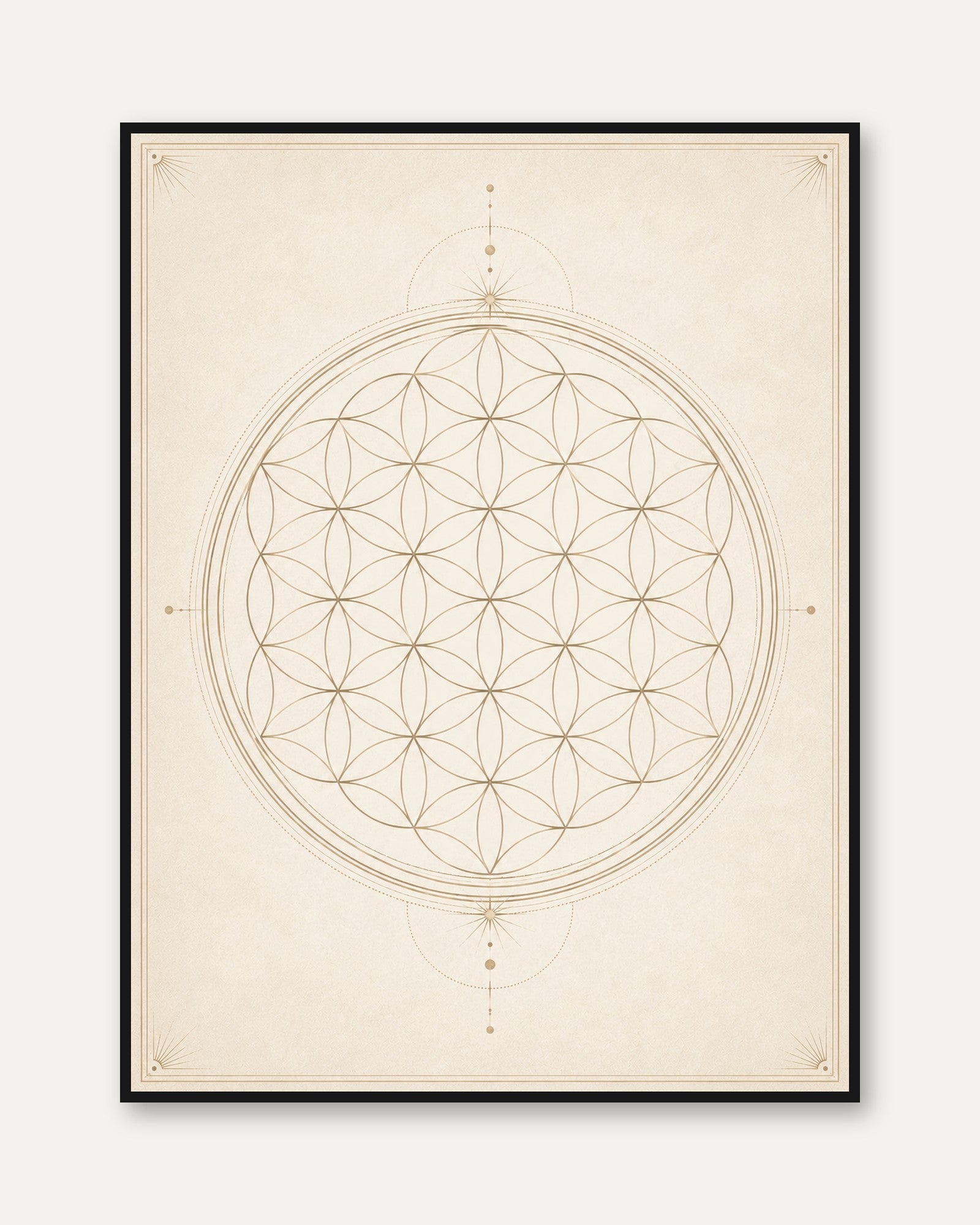 Gold Flower of Life Print - framed