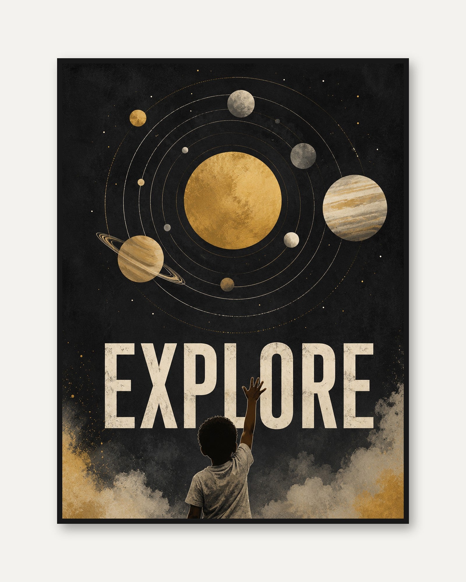Solar System Wall Art – Space Poster - framed