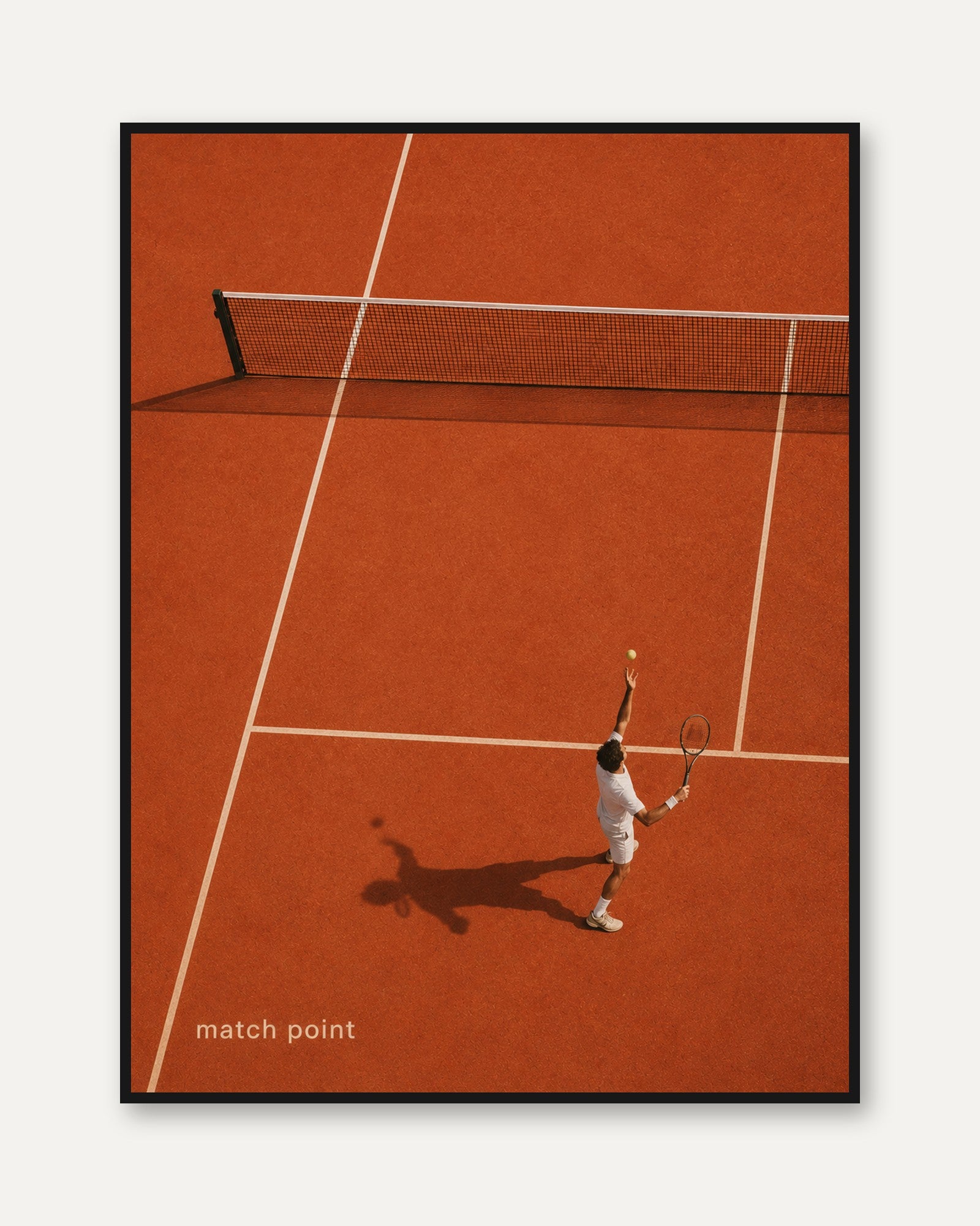 Tennis Court Wall Art – Match Point Print - framed