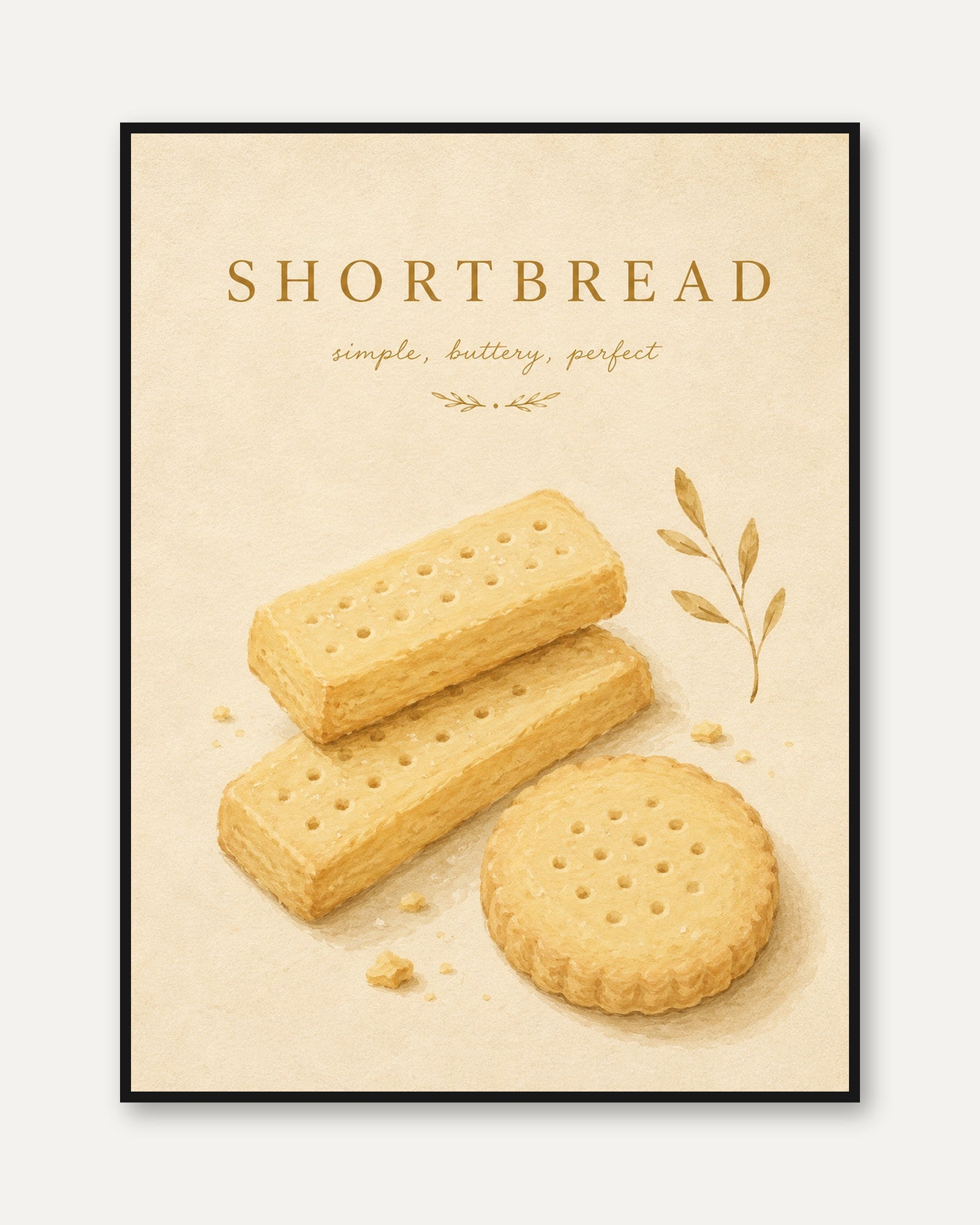 Kitchen Wall Art – Shortbread Print - framed