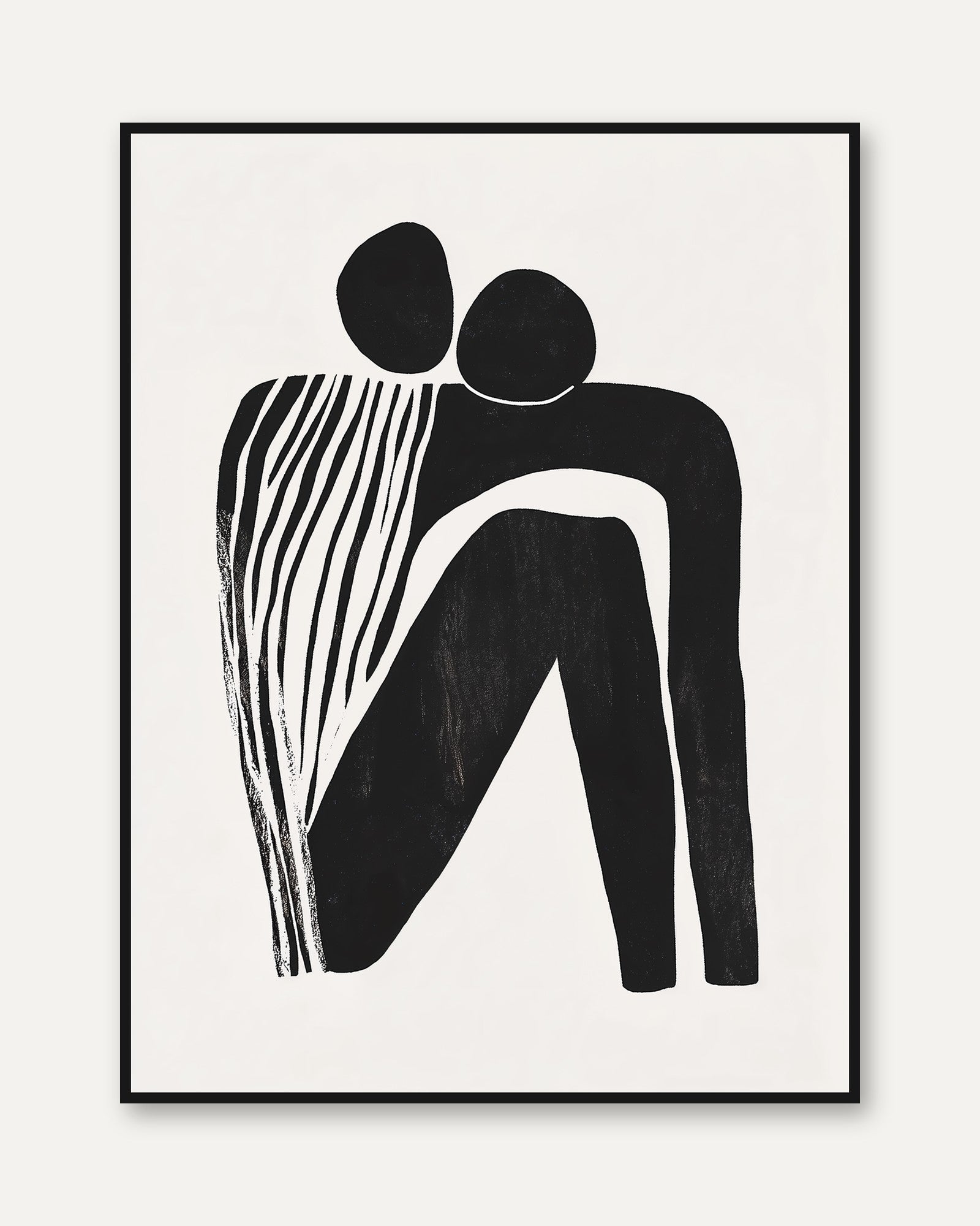 Minimalist Abstract Figures Art Print - framed