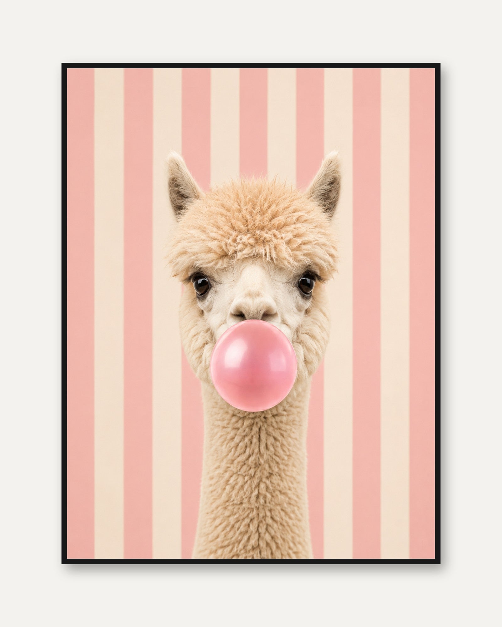 Alpaca Nursery Wall Art – Baby Animal Print - framed