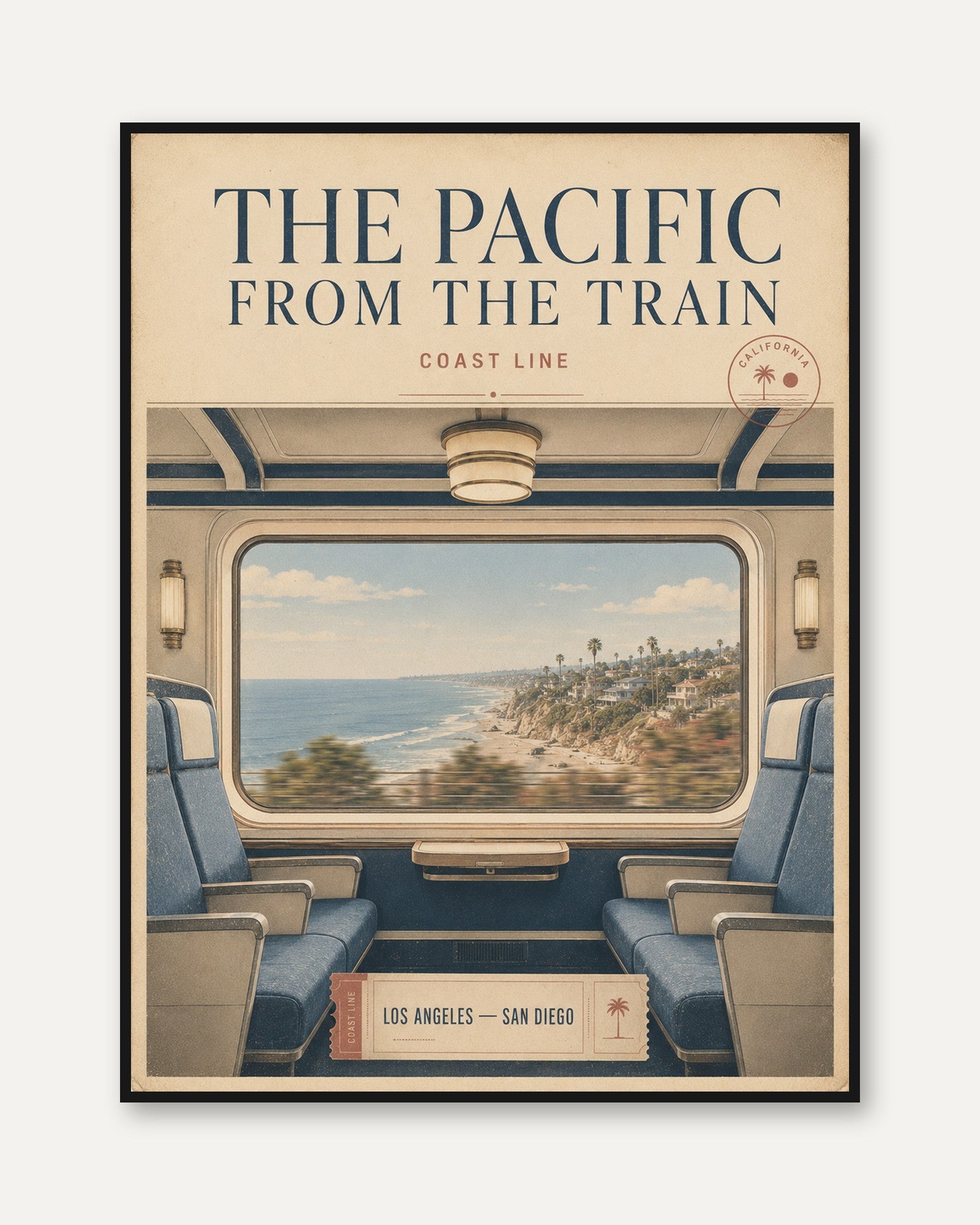 Vintage Train Poster - framed