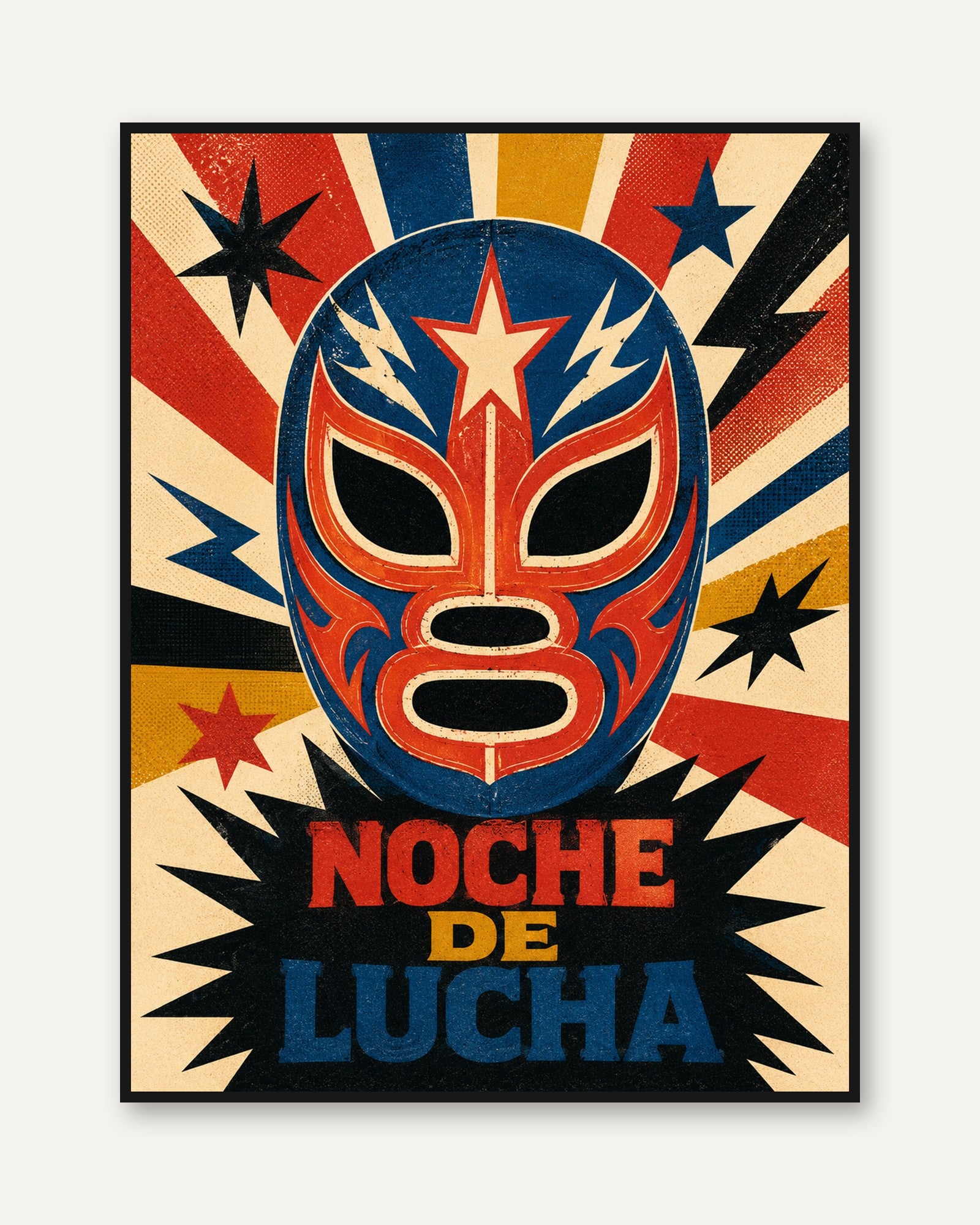 Mexican Wrestling Poster – Lucha Libre Wall Art - framed