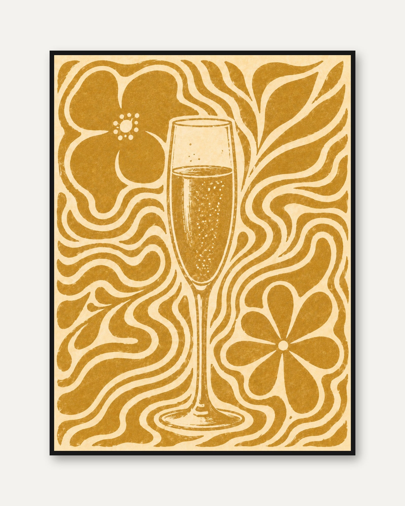 Champagne Wall Art - framed