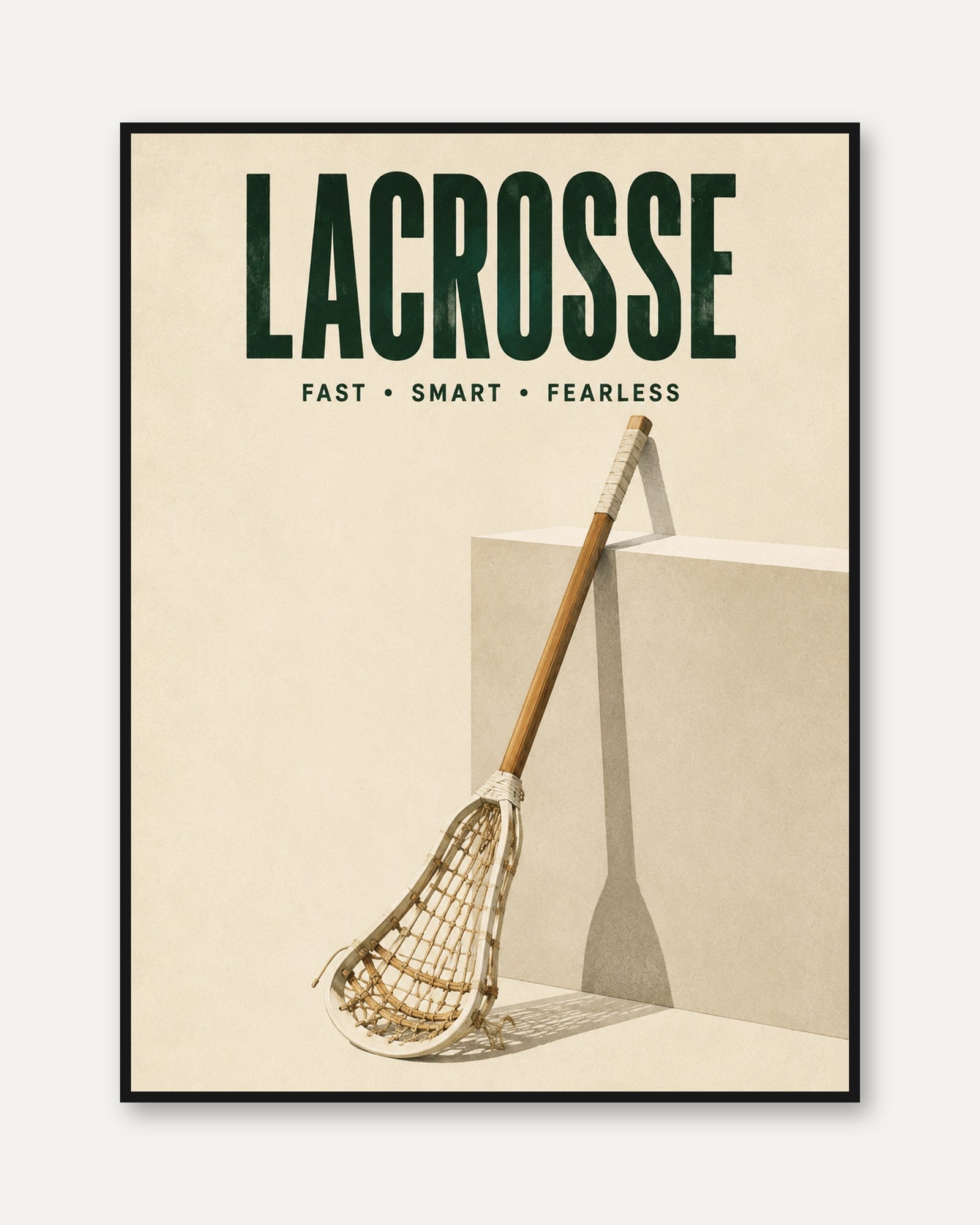 Lacrosse Wall Art – Sports Poster Print - framed