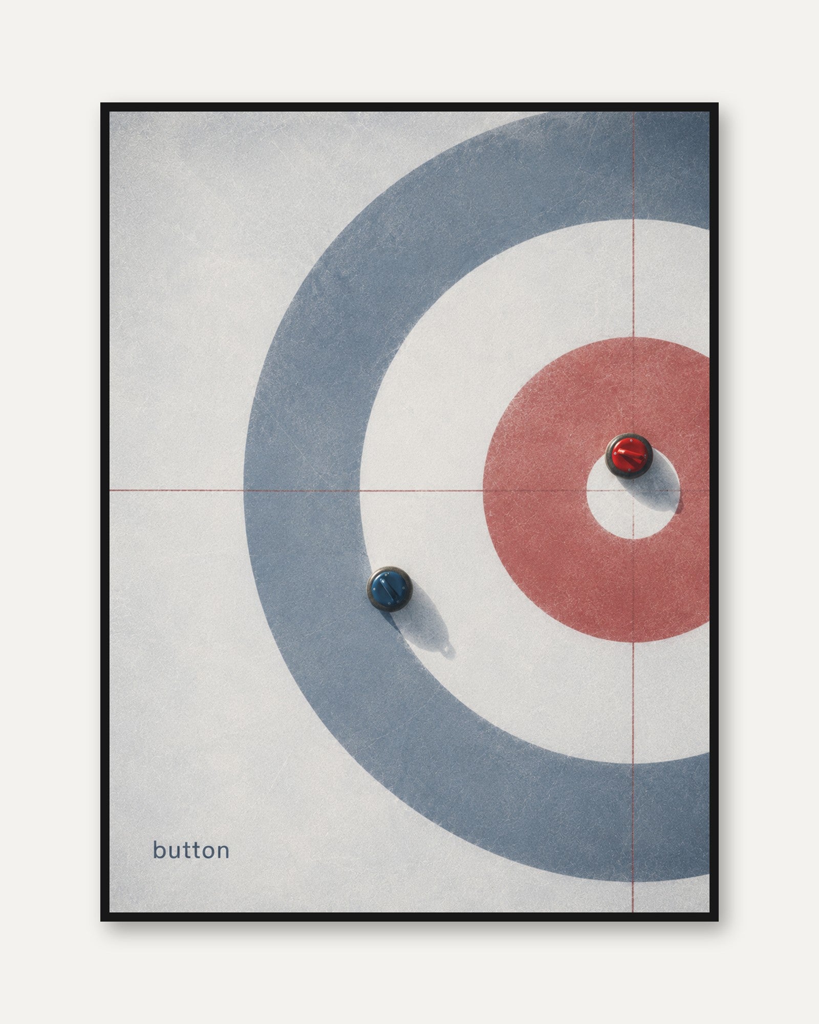 Curling Wall Art – Minimalist Sports Print - framed