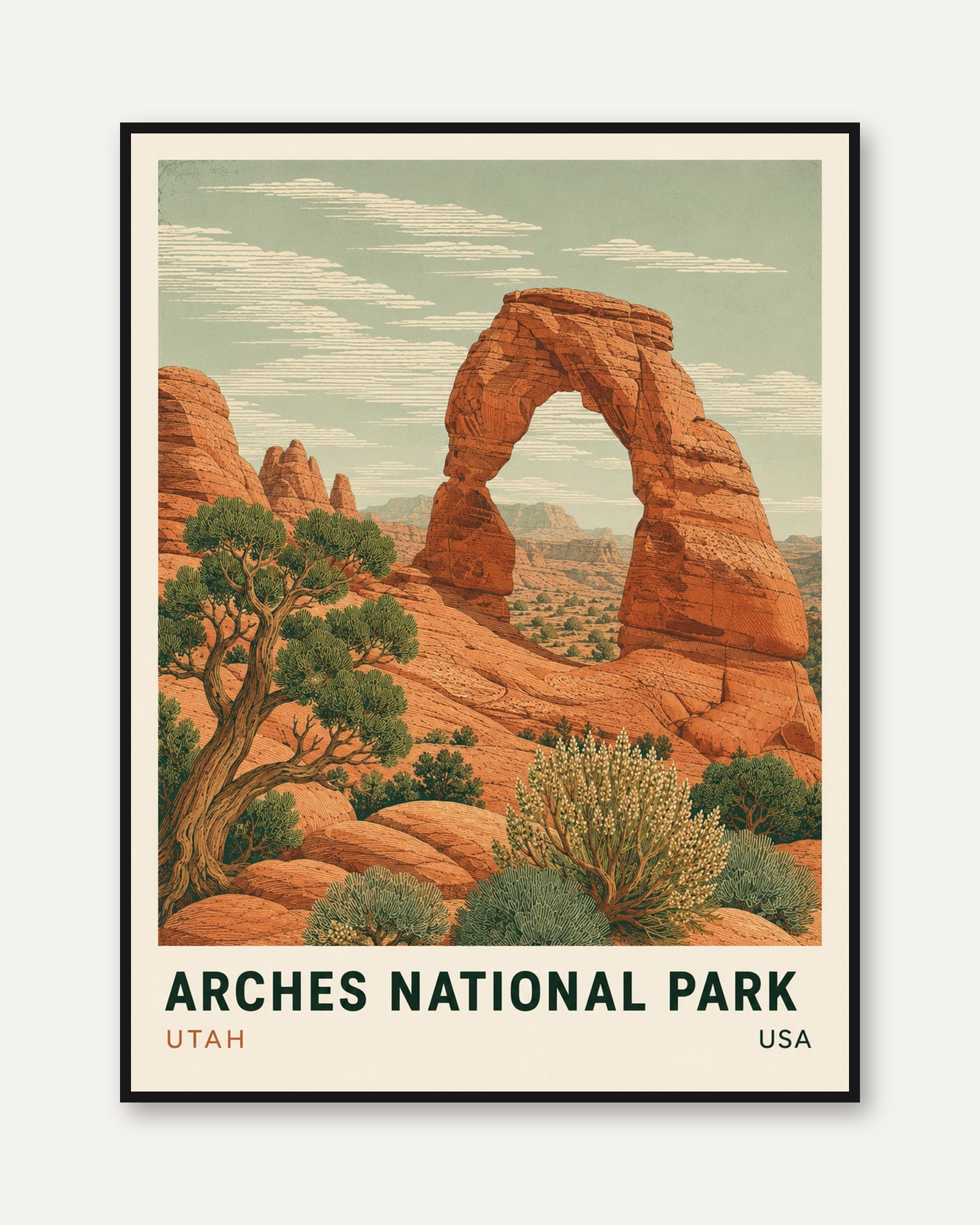 National Park Wall Art – Vintage Travel Poster - framed