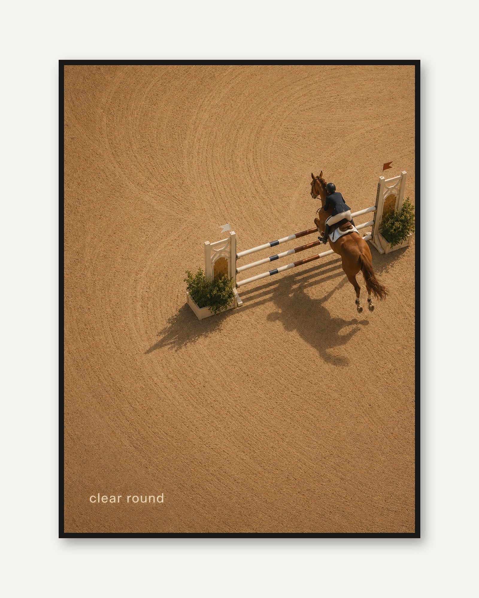 Equestrian Wall Art – Horse Jumping Print - framed