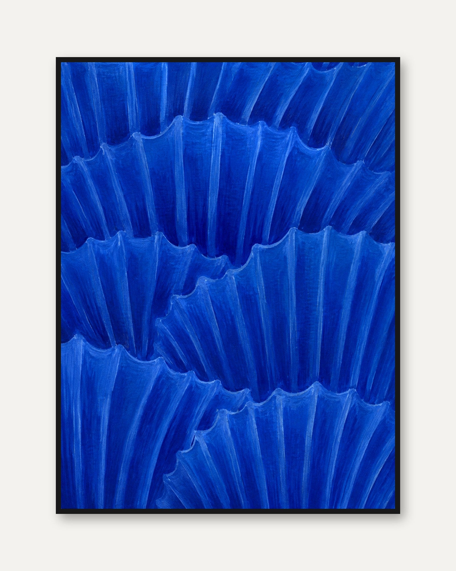 Cobalt Blue Abstract Art Print - framed