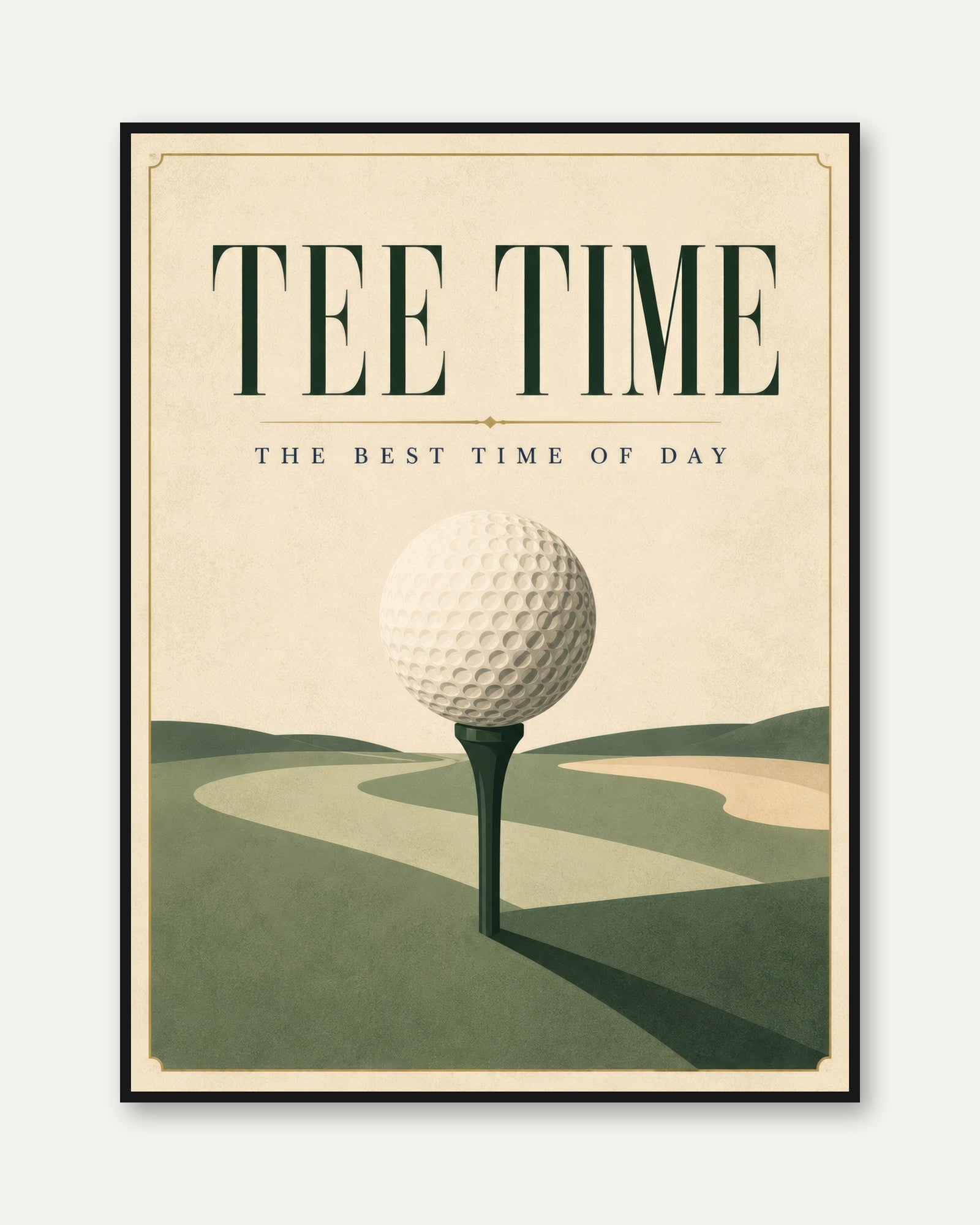 Golf Wall Art – Tee Time Print - framed