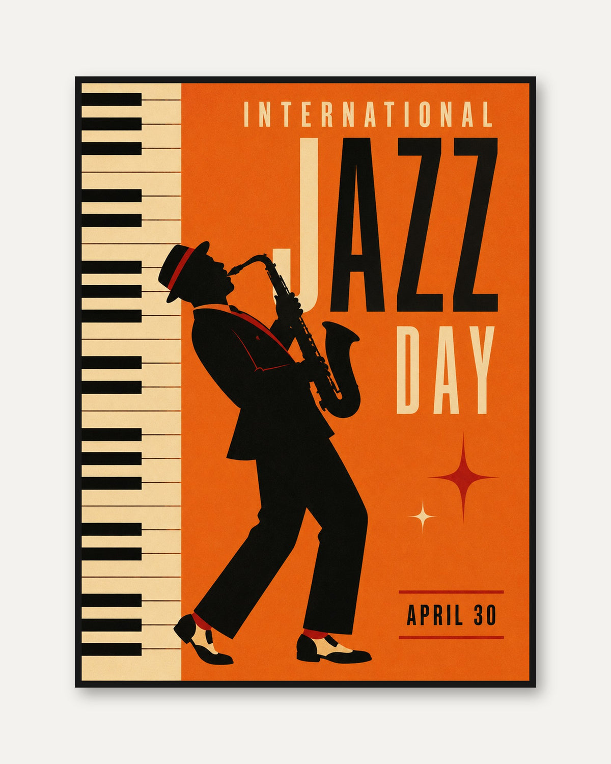 Vintage Jazz Poster - framed
