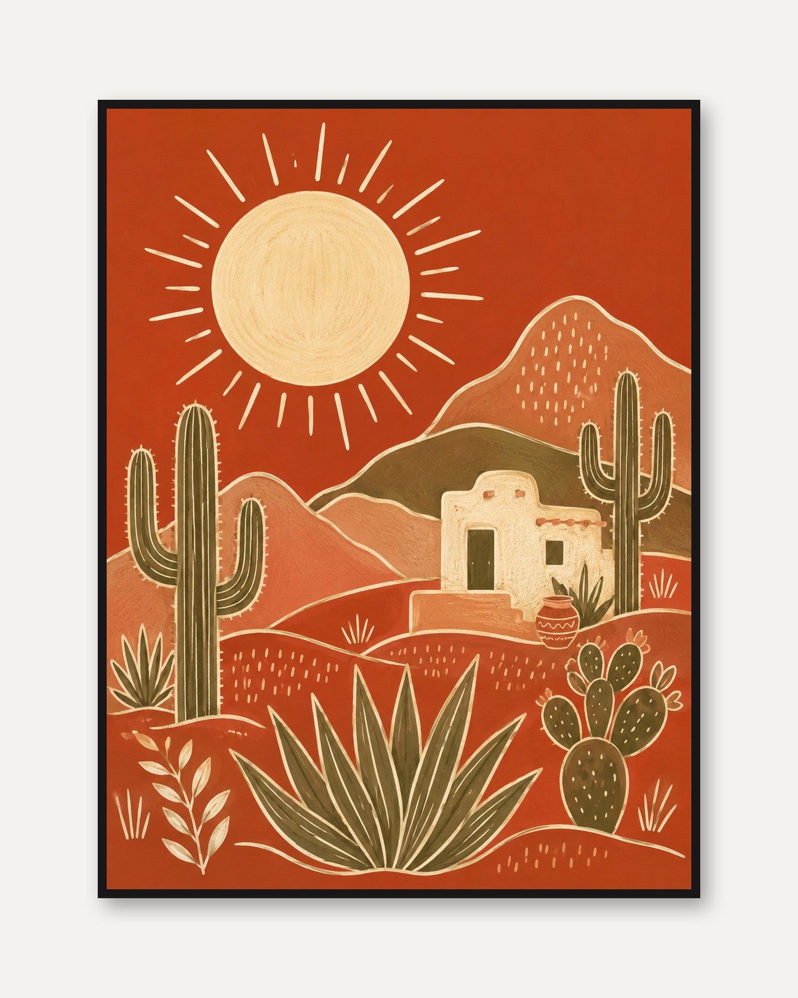 Desert Landscape Wall Art - framed
