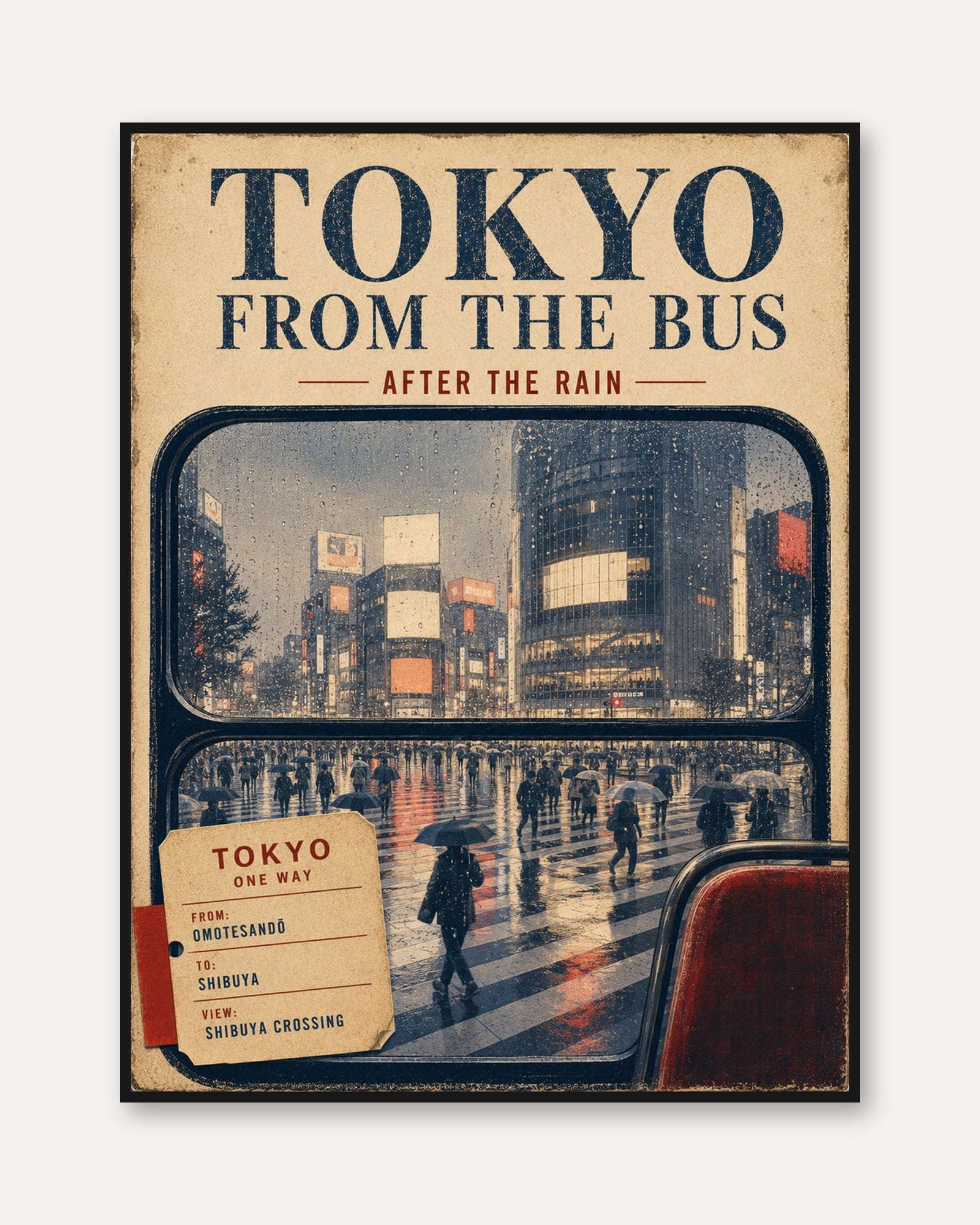 Tokyo Travel Poster – Japan Wall Art - framed