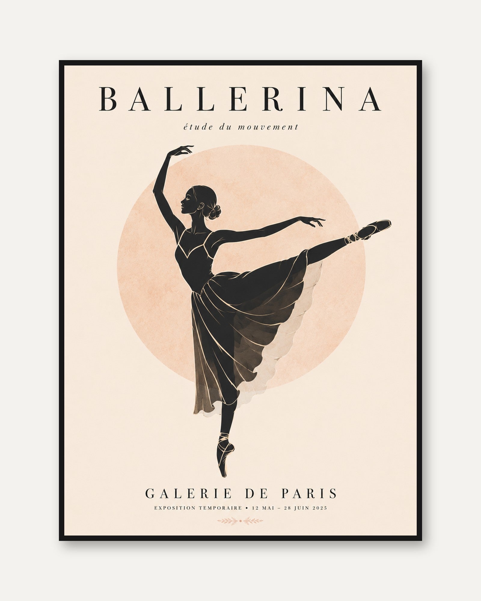 Ballerina Wall Art – Vintage Dance Poster - framed