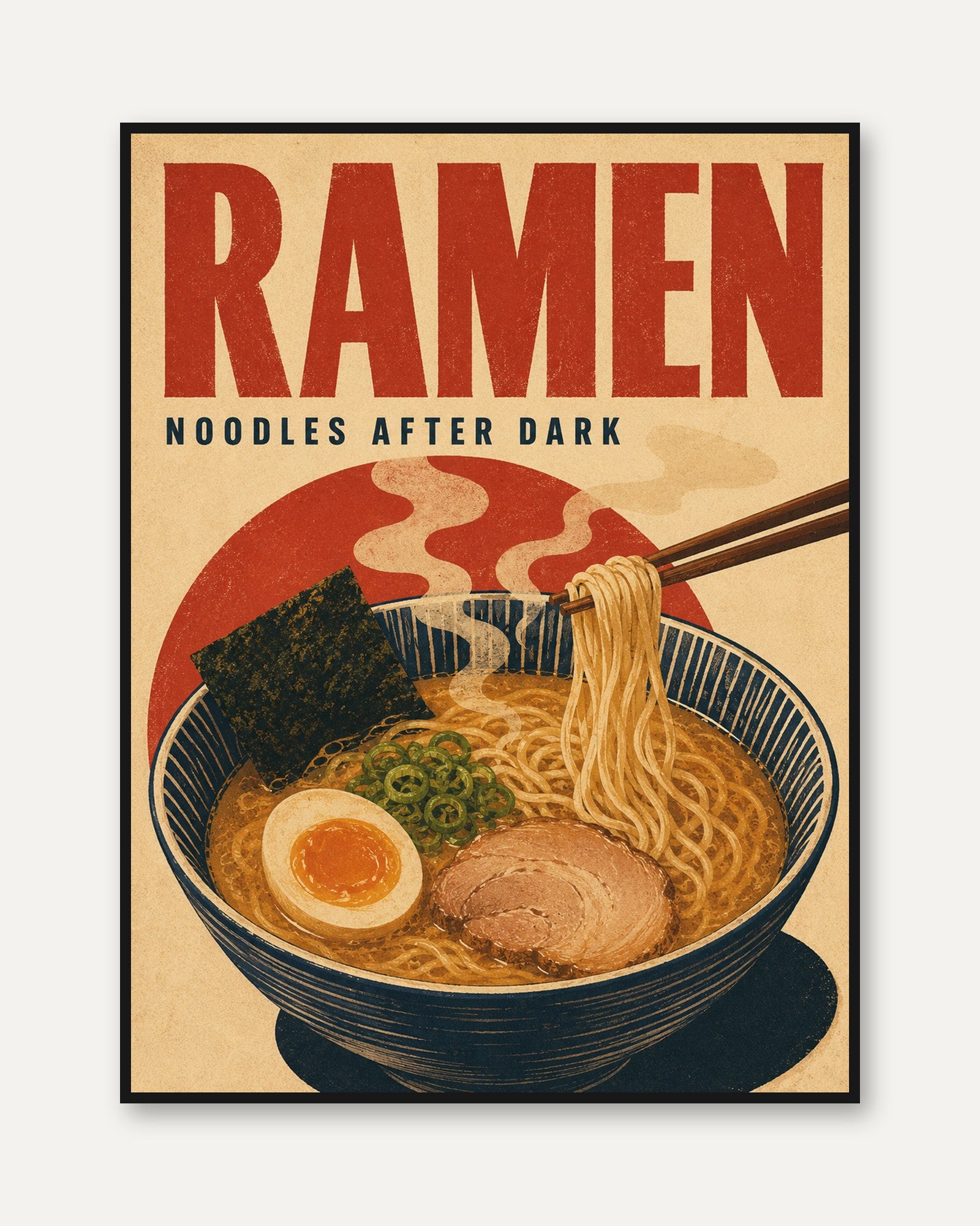 Ramen Wall Art – Japanese Kitchen Decor - framed