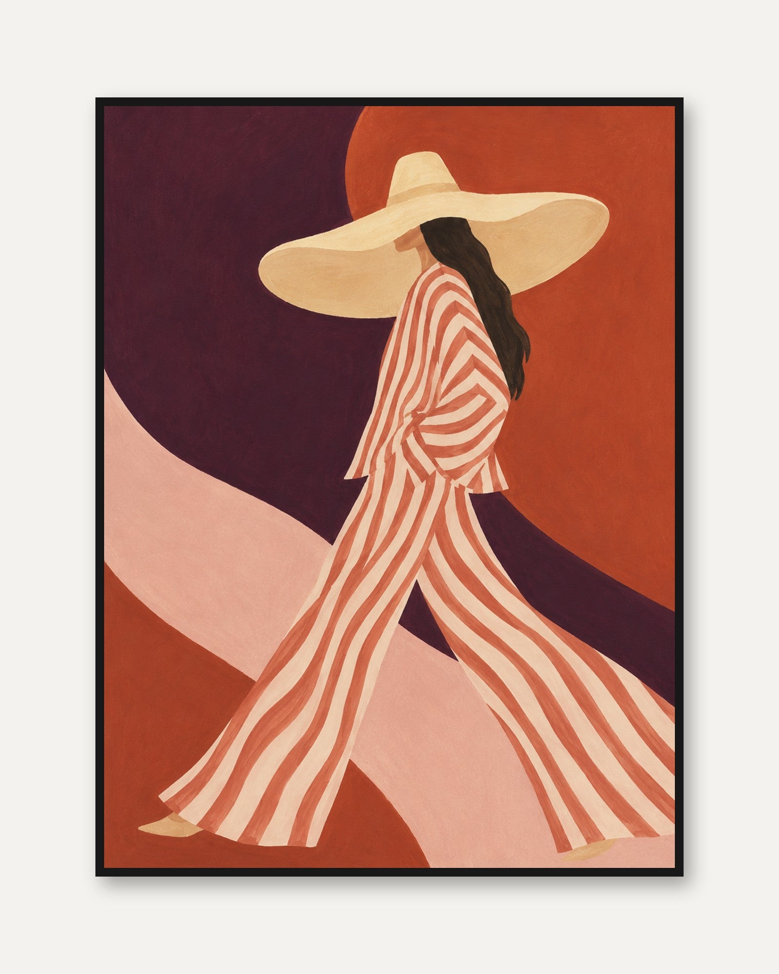 Fashion Illustration Poster – Retro Woman Print - framed