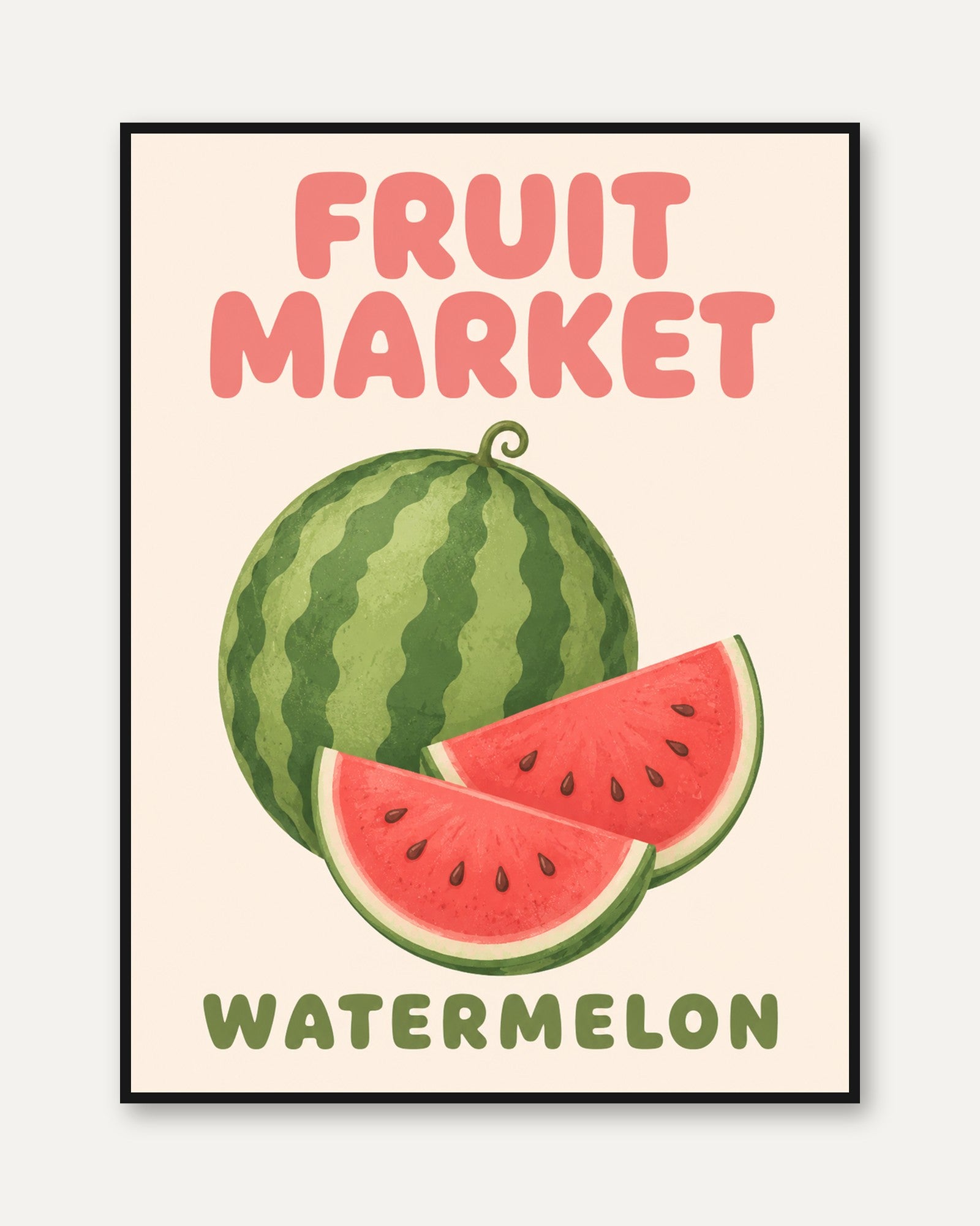 Watermelon Kitchen Print – Fruit Market Wall Art - framed