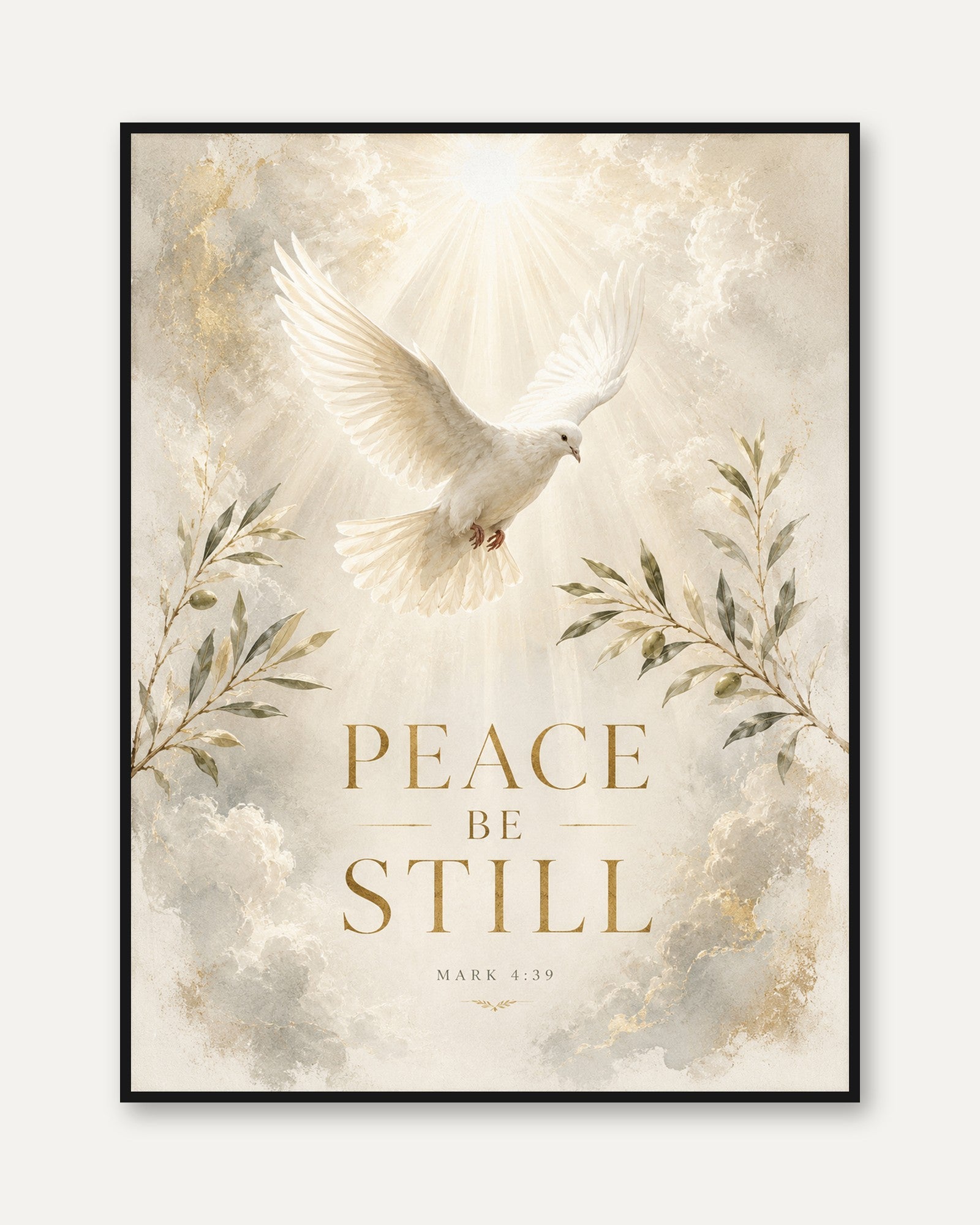 Peace Be Still Print – Scripture Wall Art - framed