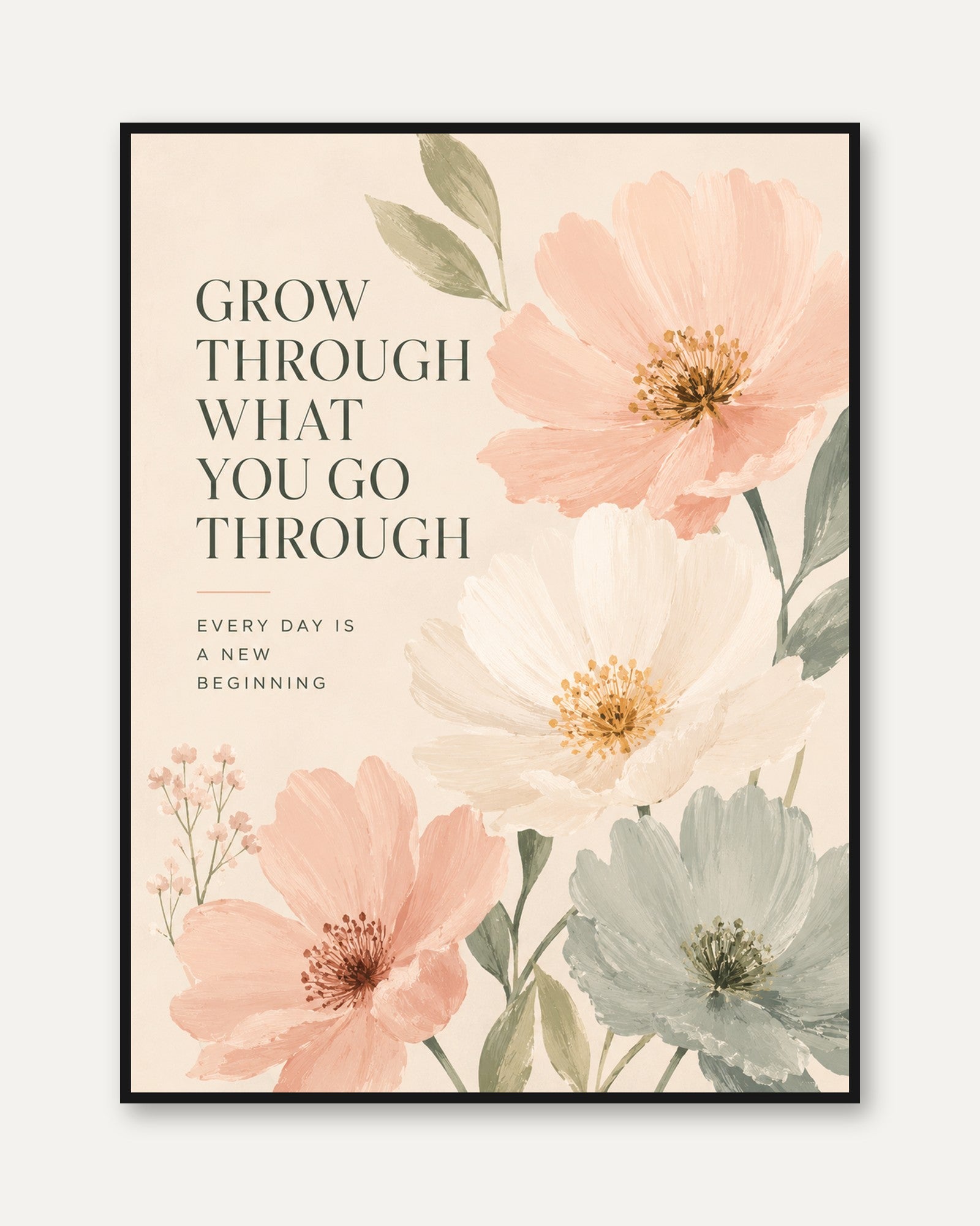 Motivational Floral Wall Art - framed