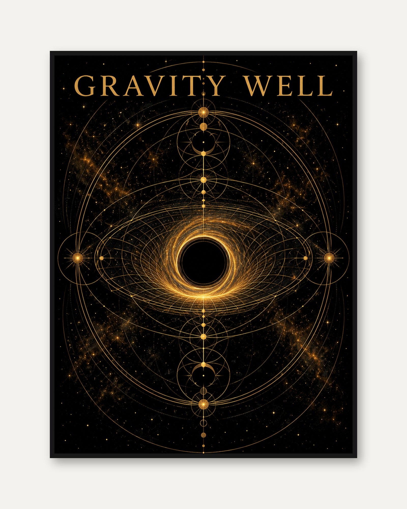 Celestial Wall Art – Gravity Well Space Print - framed