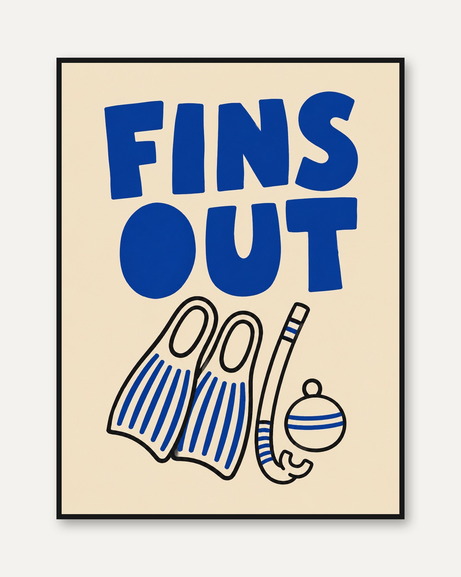 Swimming Pool Wall Art – Fins Out Print - framed